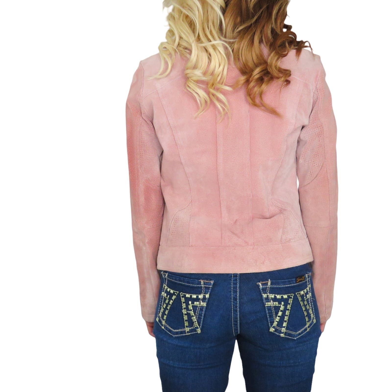 Vintage × Wilsons Leather Vintage Wilsons Leather Pink Leather Jacket Suede Small Size S / US 4 / IT 40 - 4 Thumbnail