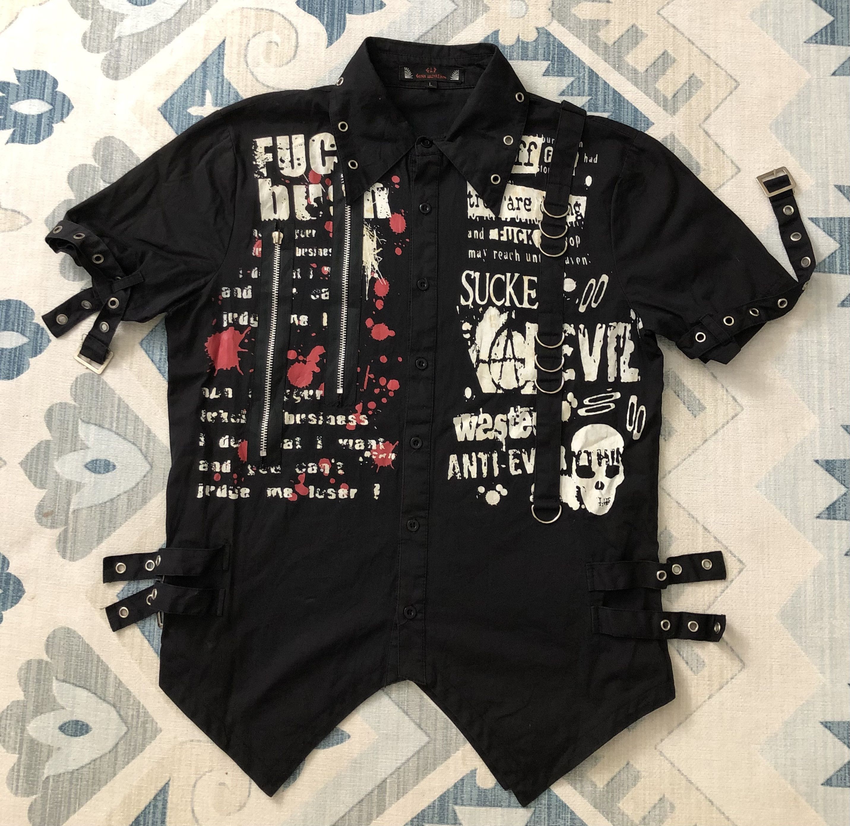 Japanese Brand RARE🔥GOTHIC LOLITA & PUNK SEDITIONARIES BUTTON UPS UNISEX Size US M / EU 48-50 / 2 - 1 Thumbnail