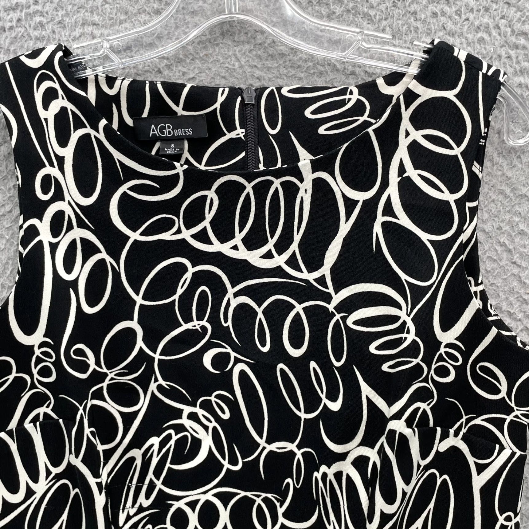 Vintage VINTAGE AGB Dress Womens 8 Boat Neck Loops Corpcore Business Cocktail Classic 90's Chic Shirt Size M / US 6-8 / IT 42-44 - 3 Thumbnail