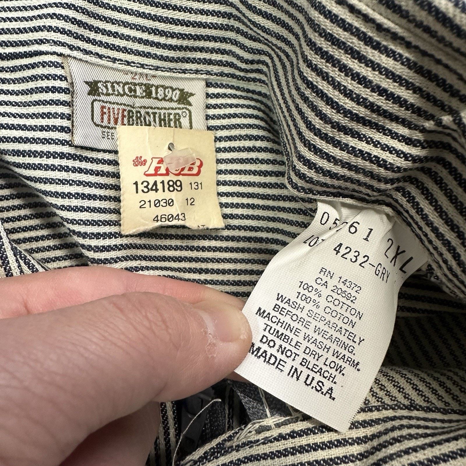 FiveBrother × Vintage NWT Vintage Five Brother Pinstripe Longsleeve Shirt 2XL Size US XXL / EU 58 / 5 - 5 Thumbnail