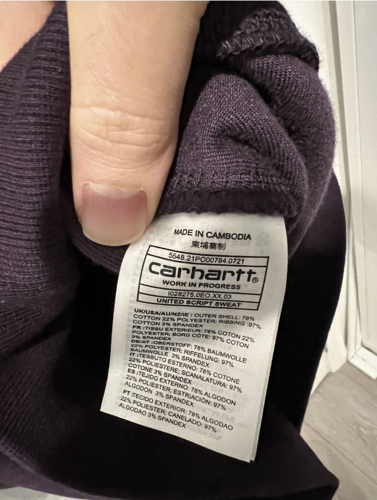 Carhartt Wip Carhartt WIP United Script Velvet Purple Crewneck Sweater Size US M / EU 48-50 / 2 - 6 Thumbnail