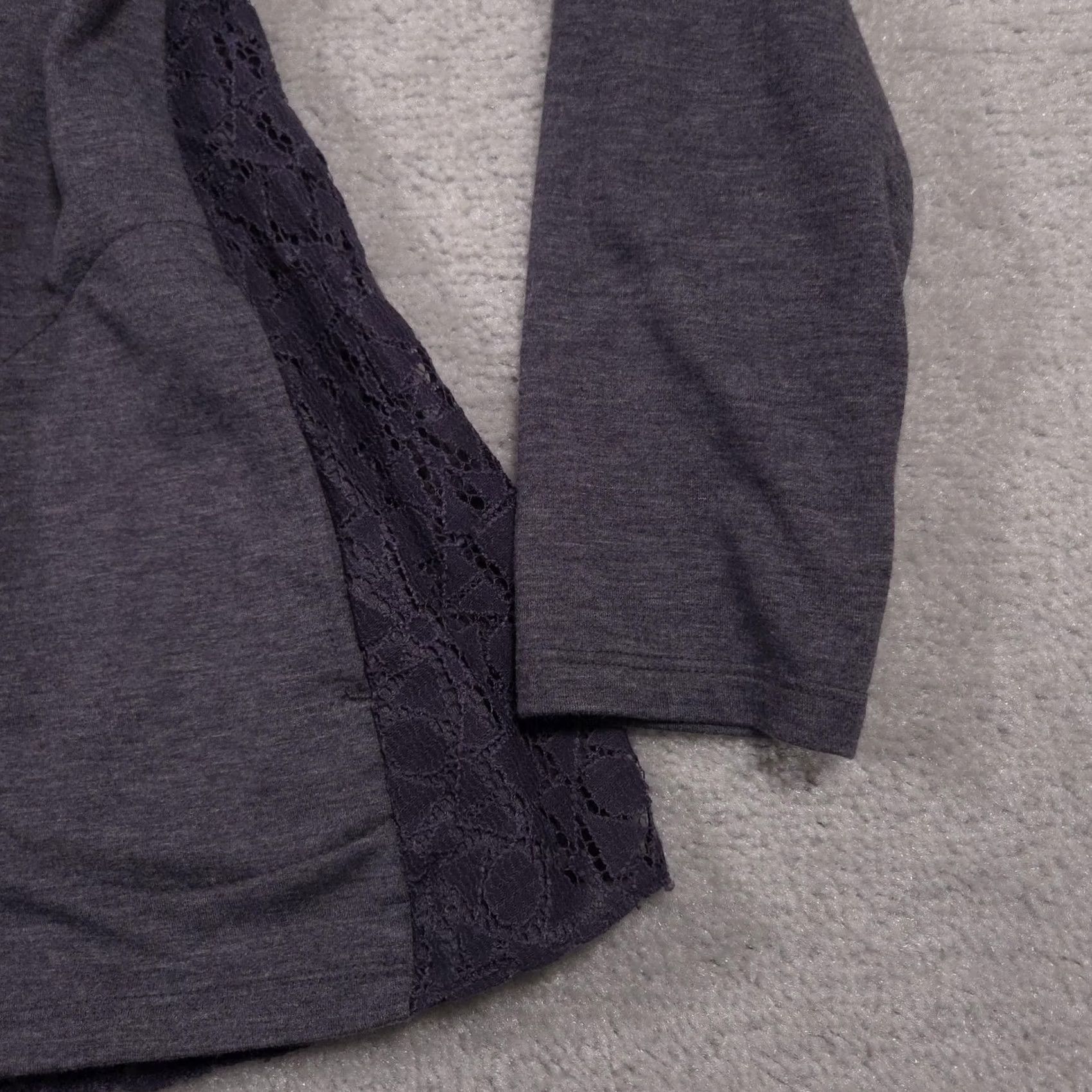 Vintage LOGO Lounge Cardigan Womens XL Purple Open Front Lace Trim Pockets Casual Lightweight Zip Front Lounge Wear Size L / US 10 / IT 46 - 5 Thumbnail