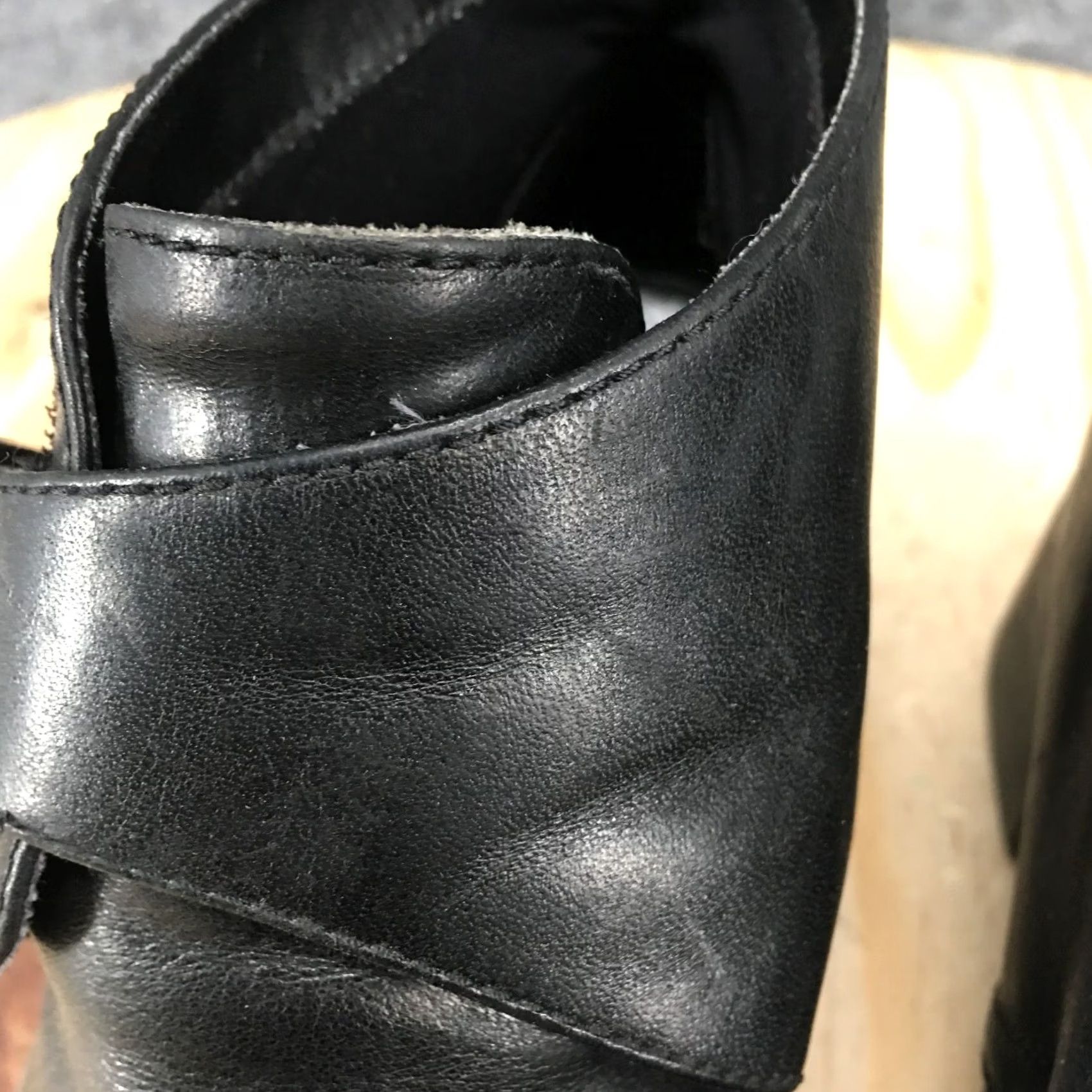 Vintage White Mountain Boots Womens 8 M Sandra Ankle Booties Black Leather Heel 2in Zip Casual Block Heel Bootie Mens Womens Size US 8 / IT 38 - 7 Thumbnail