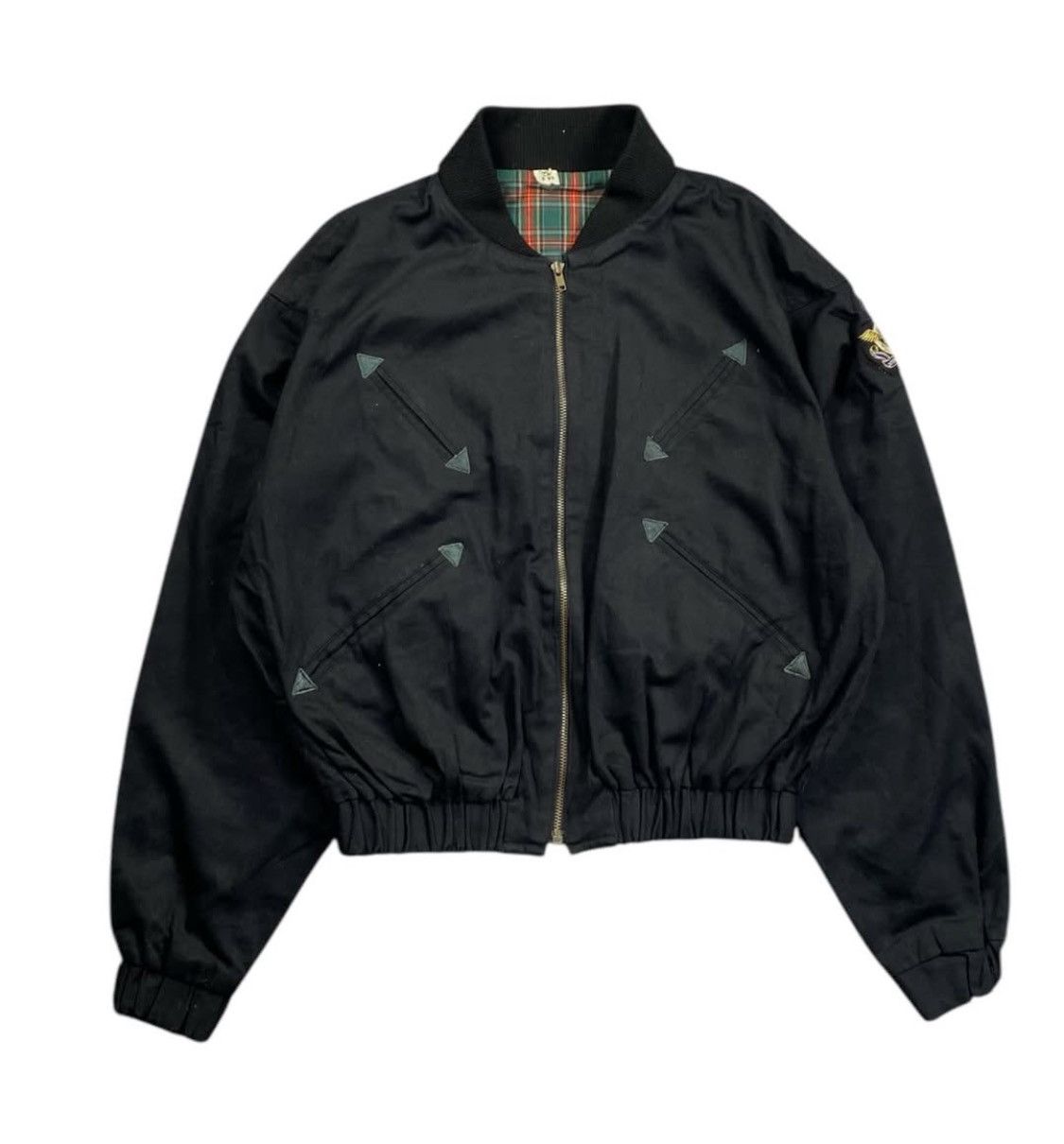 Japanese Brand × Vintage Vtg Bomber 4 Pocket Rare Design Jacket Size M / US 6-8 / IT 42-44 - 1 Thumbnail