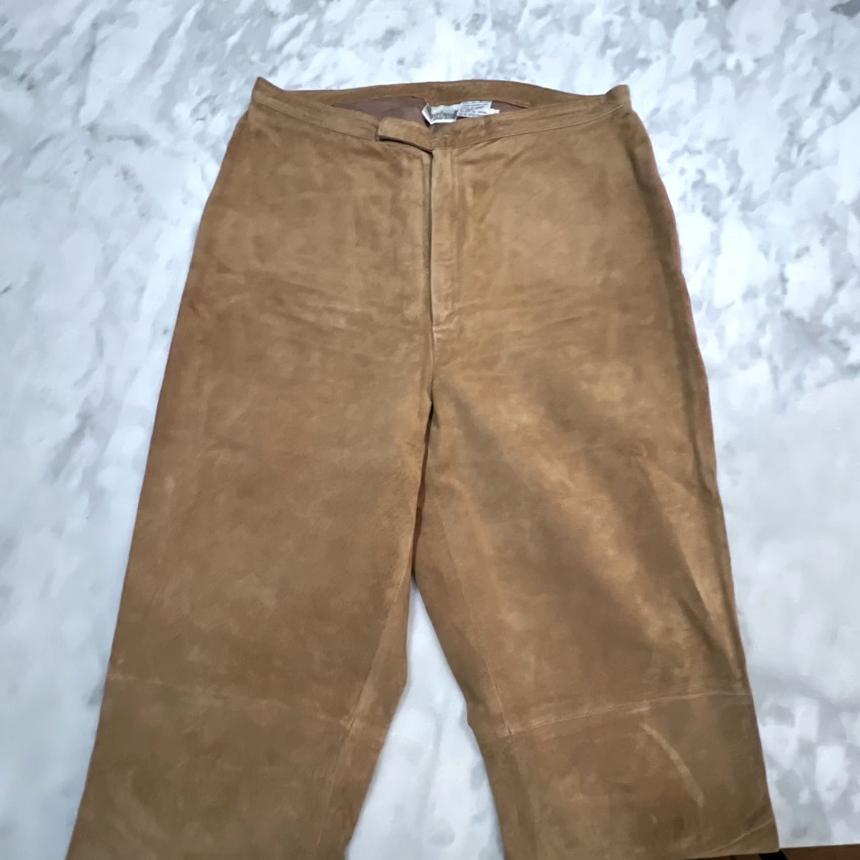 Vintage VINTAGE Newport News Leather Pants Women’s Size 8 Brown Lined Dress Pants Straight 30 In Inseam Mens? Size 30" / US 8 / IT 44 - 3 Thumbnail