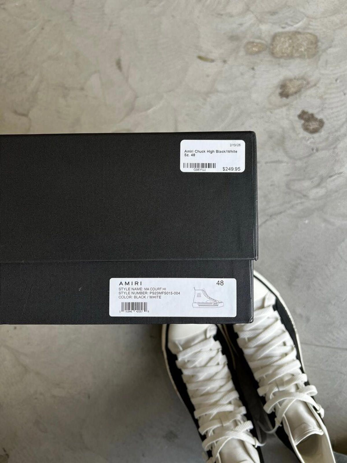 Amiri Amiri Chuck High Black/White Sz. 48 Size US 15 / EU 48 - 6 Thumbnail