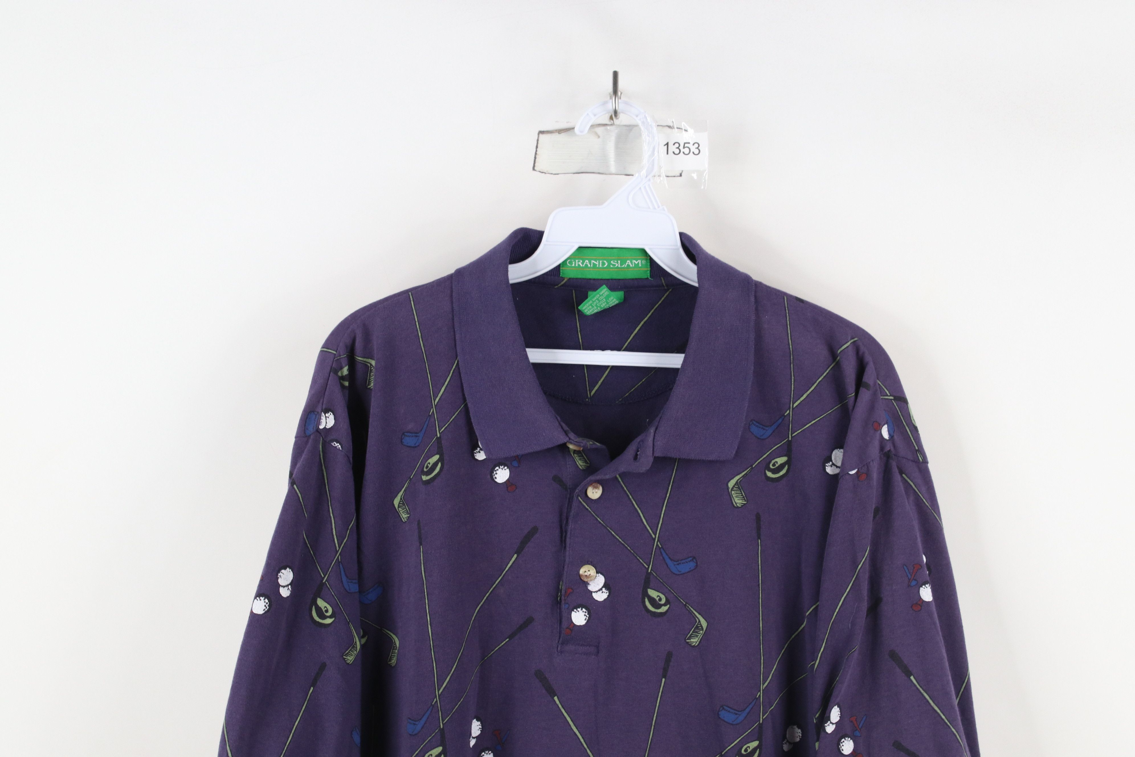 Vintage Vintage 90s Streetwear All Over Print Collared Polo Shirt Size US L / EU 52-54 / 3 - 2 Thumbnail