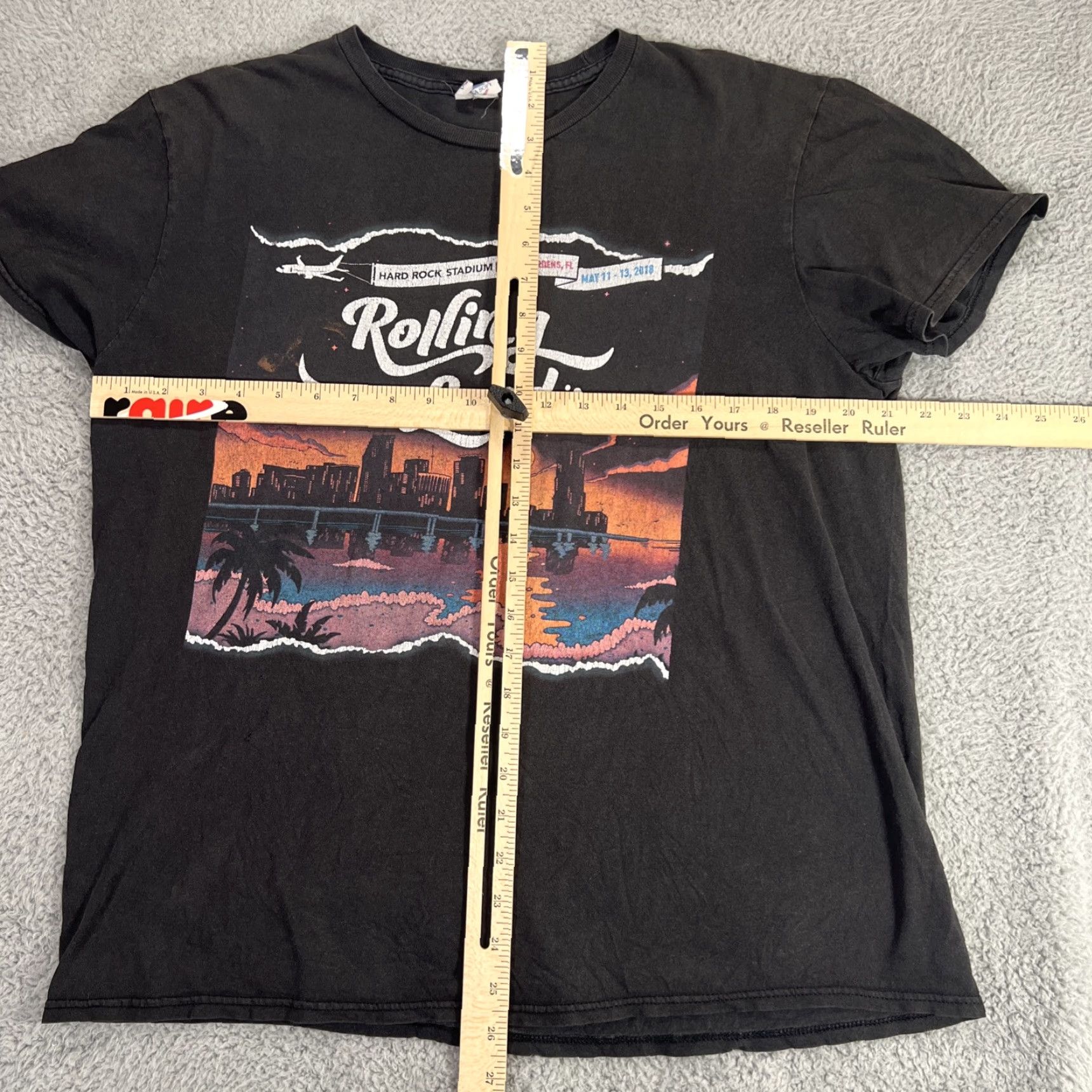Delta Rolling Loud Shirt 2018 Concert Tour T-Shirt Men's Medium Black Distressed Band Size US M / EU 48-50 / 2 - 4 Thumbnail