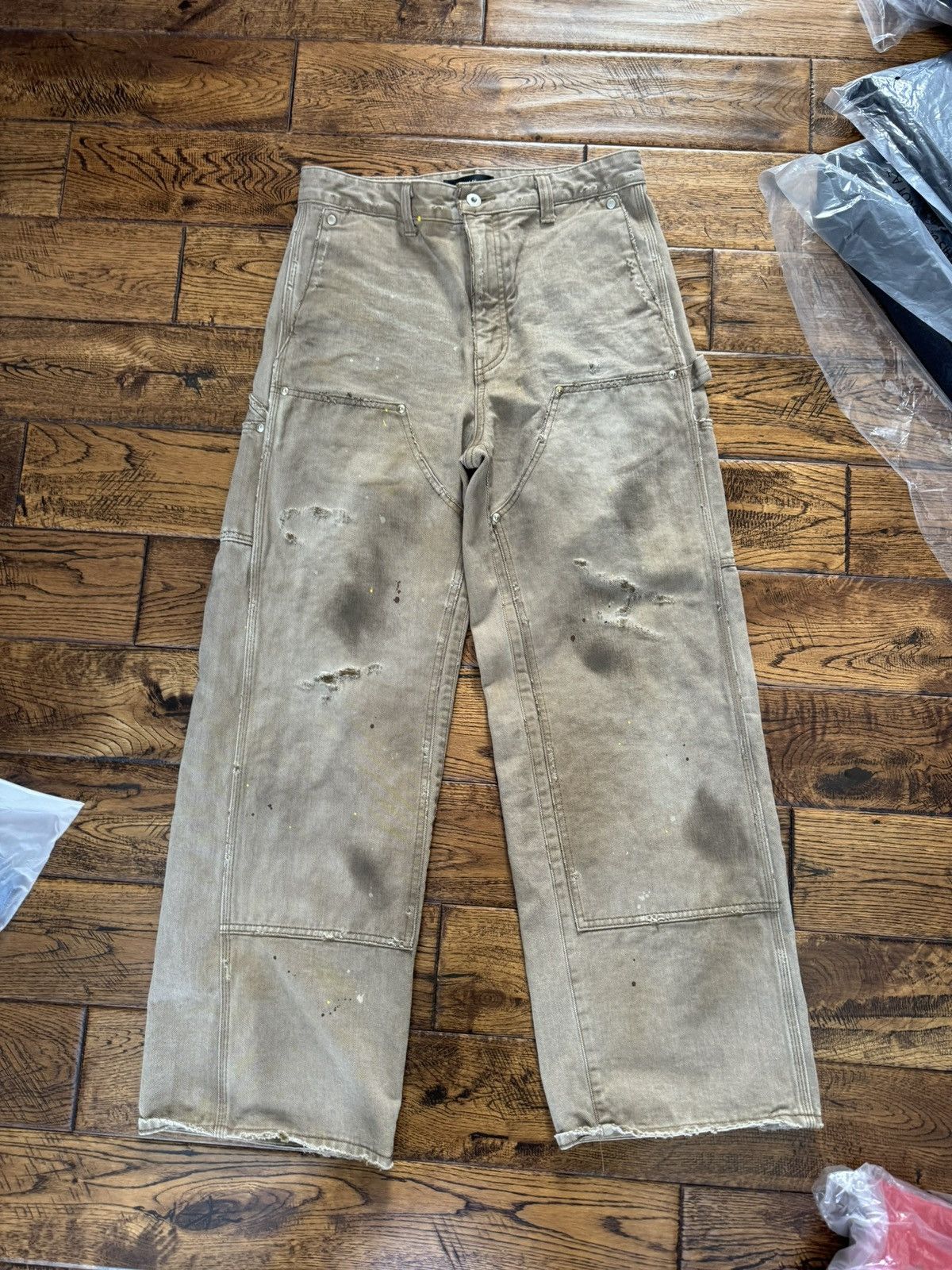 VUJADE 新品未使用GUNTHER DESTROYEDDOUBLE-KNEE KOMUNE | Shadow Gunther Destroyed Double-Knee Pants