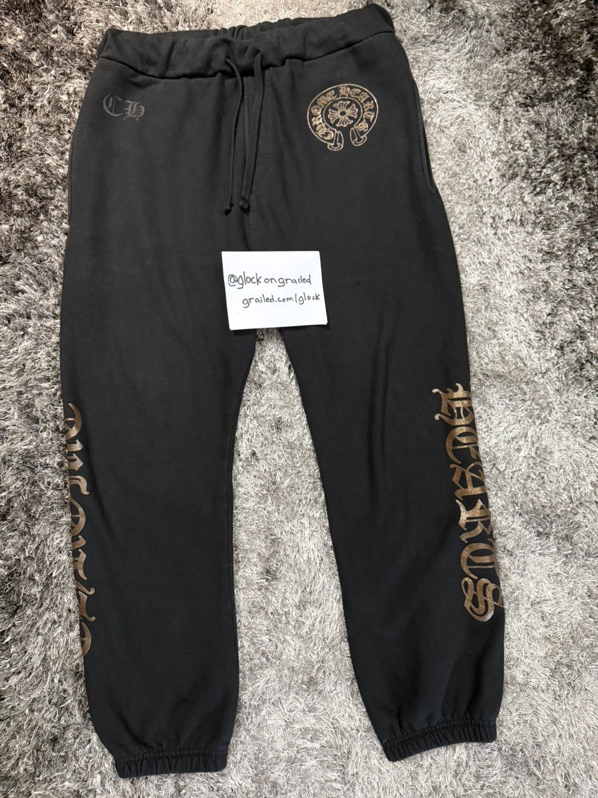 Chrome Hearts Chrome Hearts 1988 Glitter Print Horseshoe Sweatpants Size M Size US 33 - 5 Thumbnail