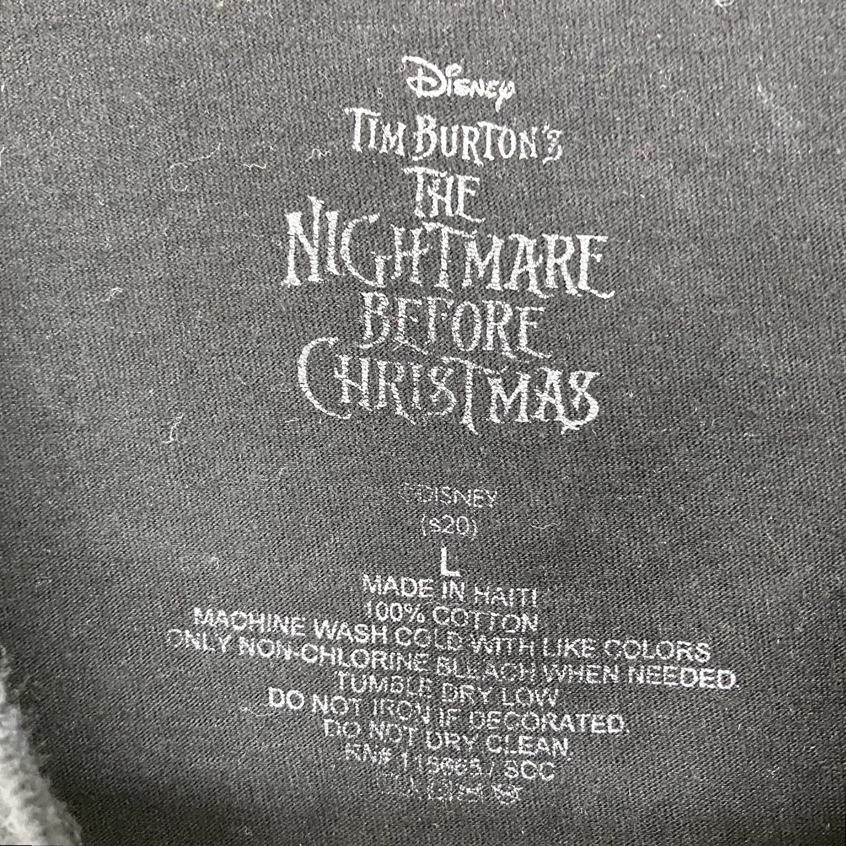 Disney Disney The Nightmare Before Christmas T Shirt Adult Large Black Halloween Christmas Jack Skellington Graphic Print Unisex Size US L / EU 52-54 / 3 - 4 Thumbnail