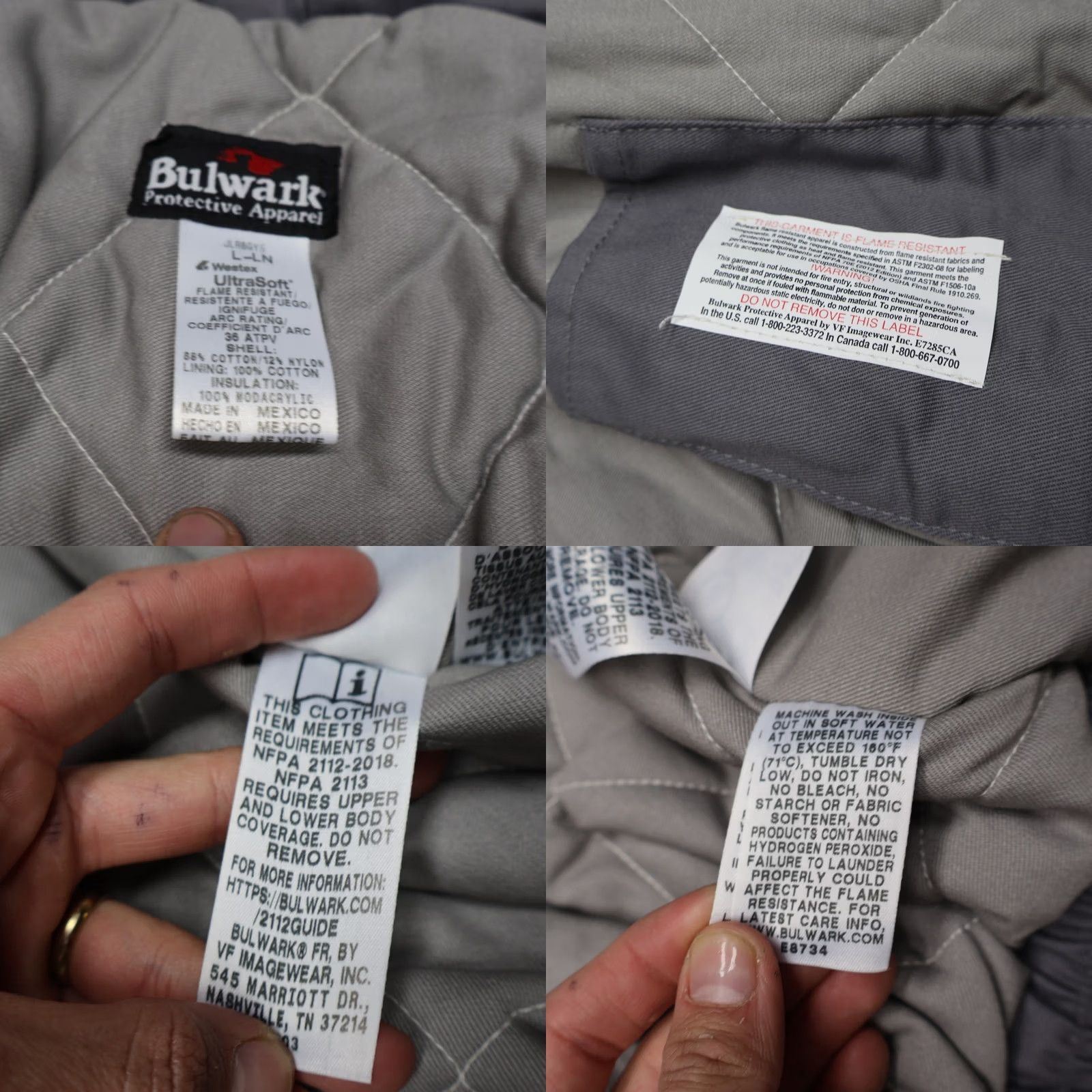 Vintage Bulwark FR Bomber Jacket Men L Gray Westex Flame Resistant Cotton Nylon Blend Utility Jacket Size US L / EU 52-54 / 3 - 8 Thumbnail