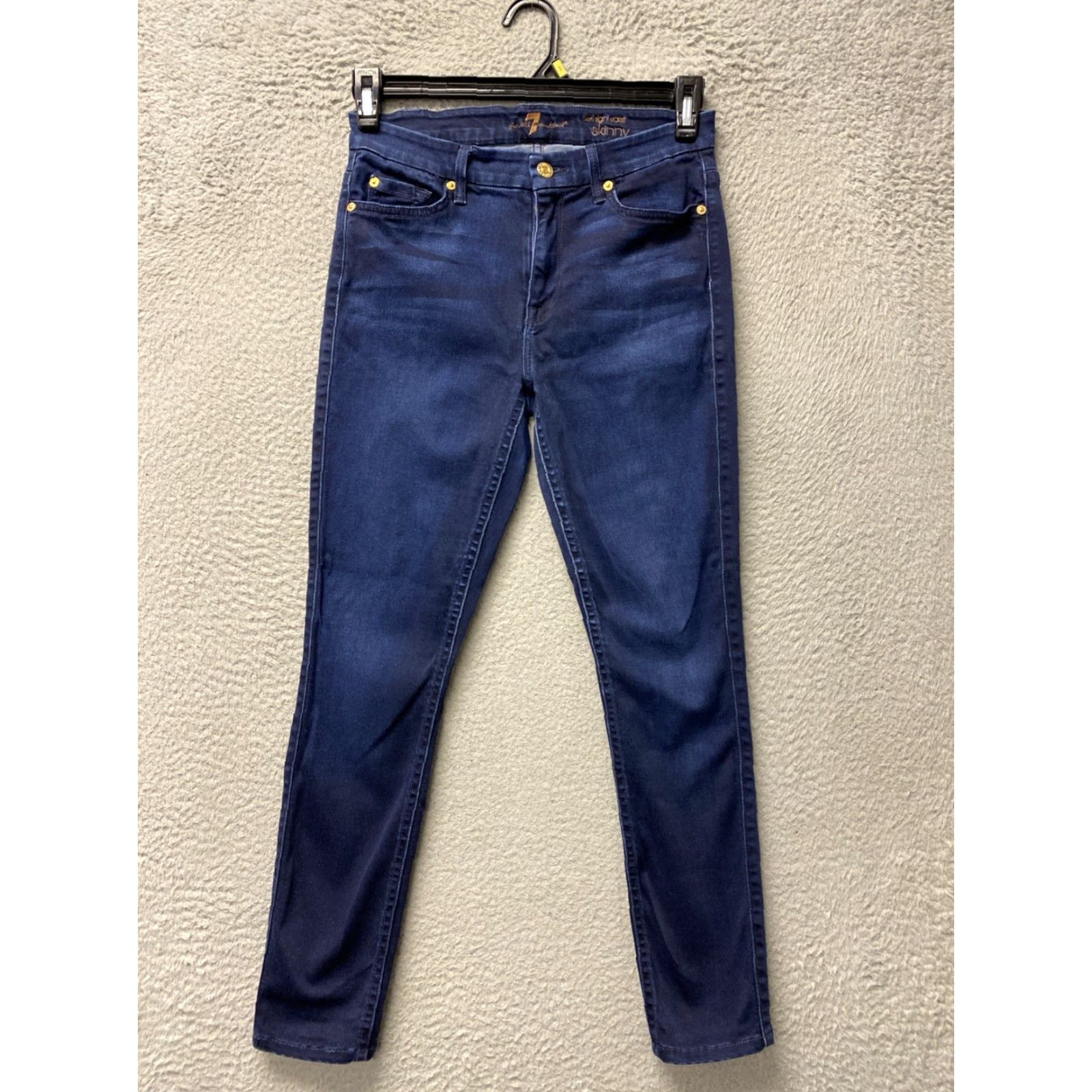 7 For All Mankind Seven for All Mankind Jeans Women’s 29x26 Blue Slim Low Rise Full Length Pockets Knit Cotton Blend Regular Size Type: Jeans Women Size 29" - 2 Thumbnail
