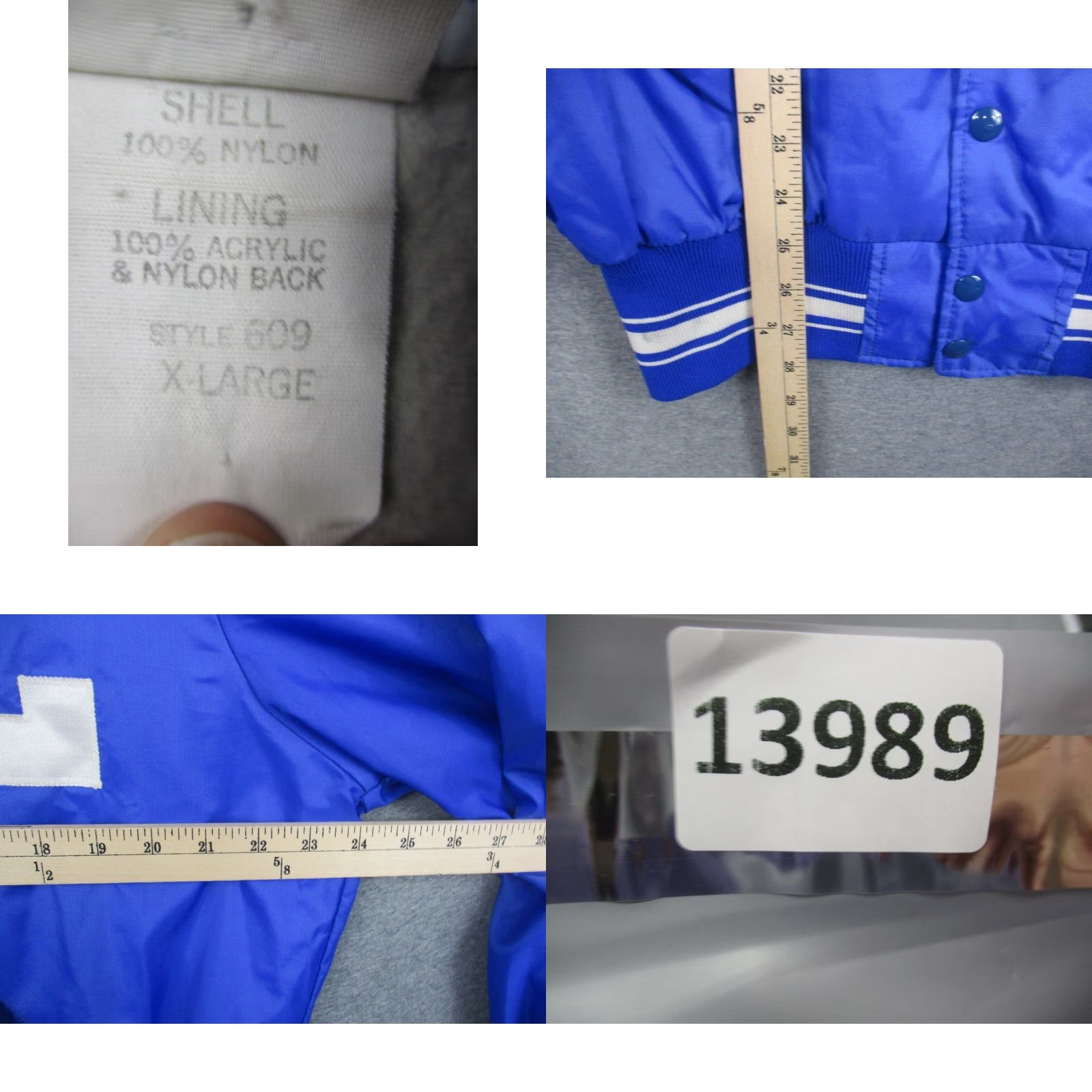 Vintage VINTAGE Trophy Jackets Varsity Bomber Jacket Blue Nylon McCall Jacket Mens L Blue Nylon Solid Pattern College Theme Basketball Size US L / EU 52-54 / 3 - 8 Thumbnail
