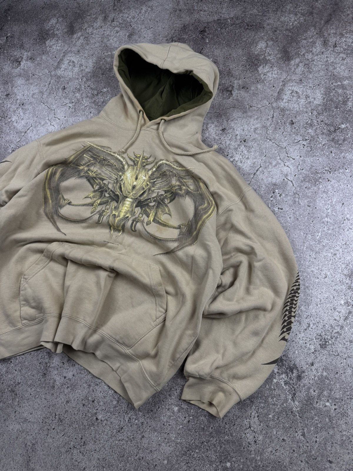 Japanese Brand Vintage 00s Spiral Affliction style dragon hoodie fantasy Size US M / EU 48-50 / 2 - 3 Thumbnail