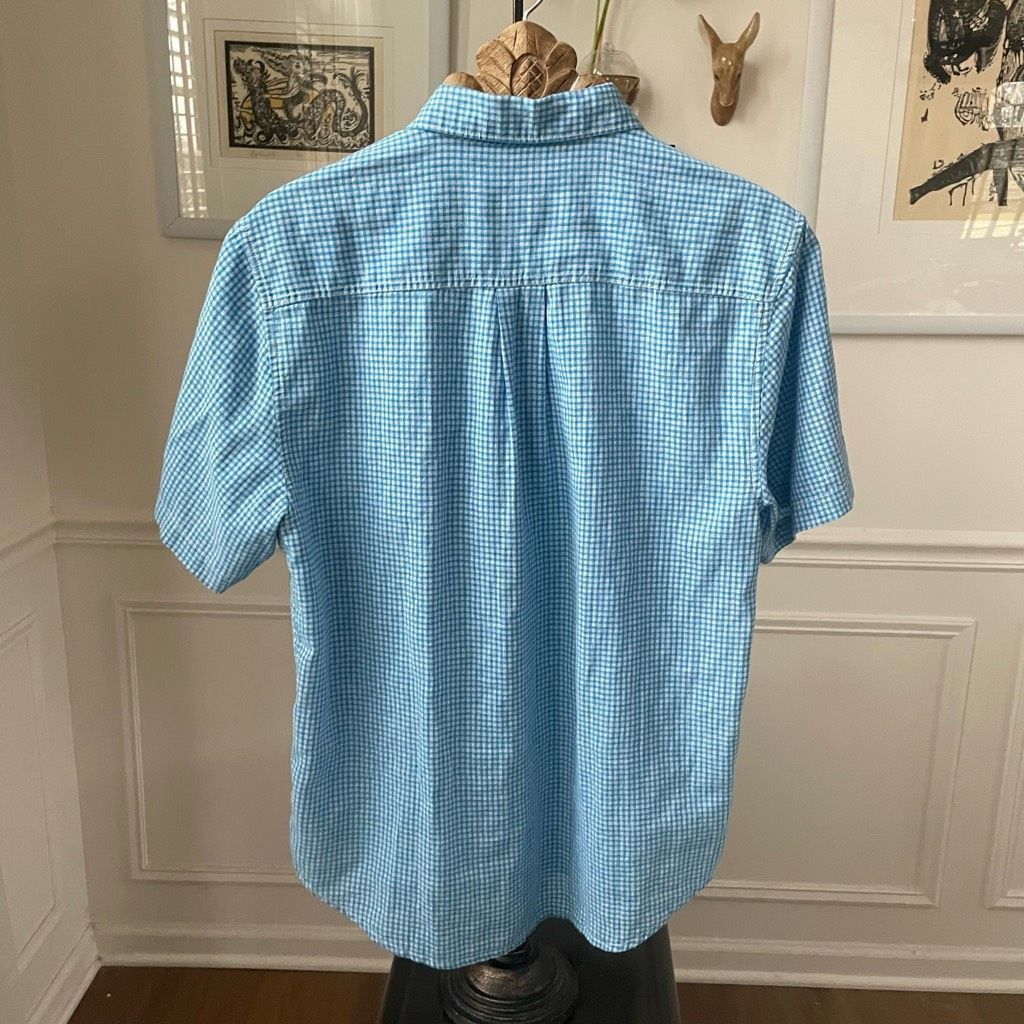 Tommy Bahama Tommy Bahama Linen Cotton Blue Gingham Short Sleeve Button U Size US M / EU 48-50 / 2 - 5 Thumbnail