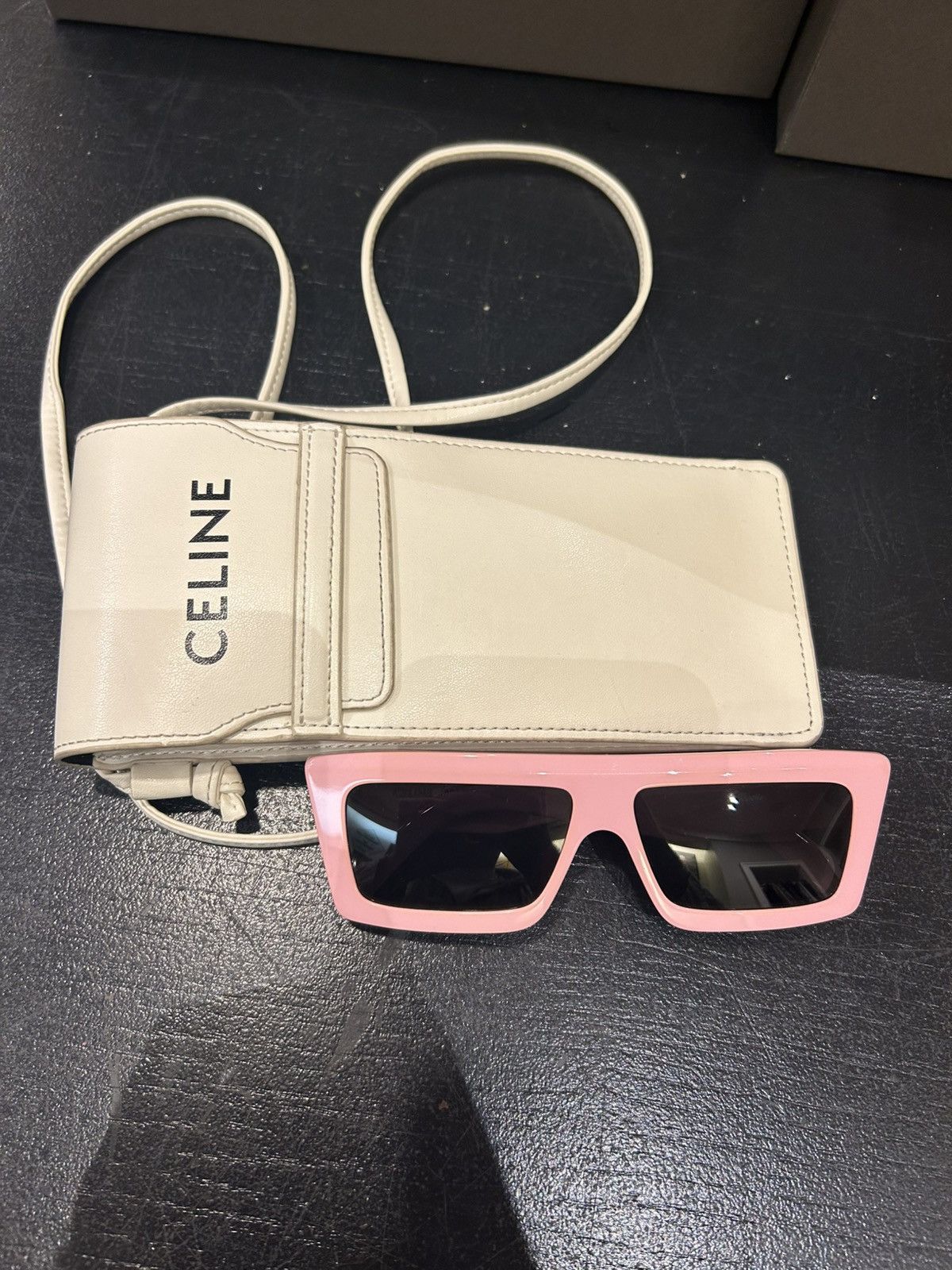 Celine Celine Pink Monochroms Rectangular Sunglasses Size ONE SIZE - 2 Thumbnail