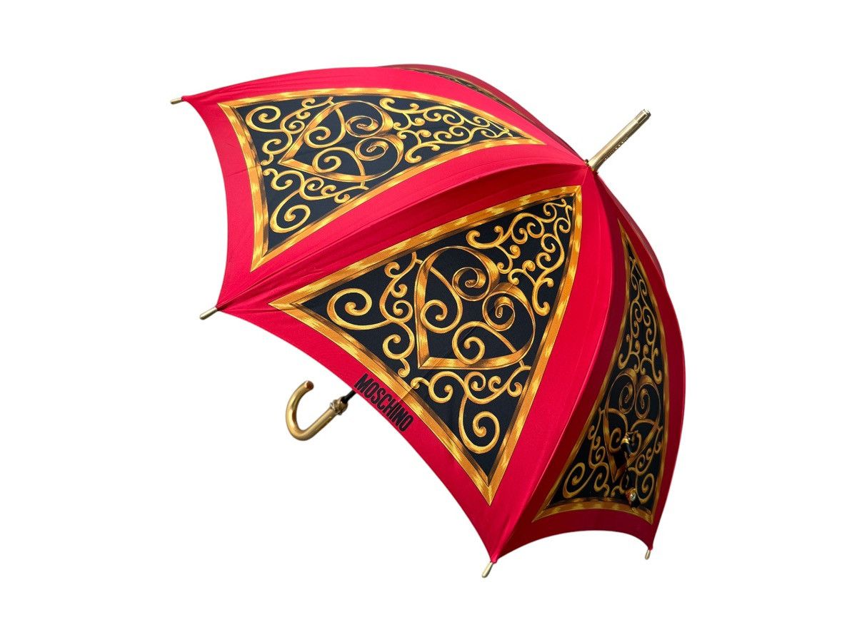 Moschino RARE Vintage Moschino Logo Printed Gold Black Red Umbrella Size ONE SIZE - 2 Thumbnail