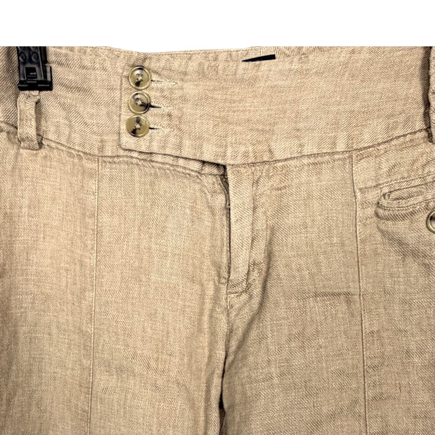 Banana Republic Banana Republic Martin Fit 100% Linen Tan Wide Leg Pants 2 Size 26" / US 2 / IT 38 - 4 Thumbnail