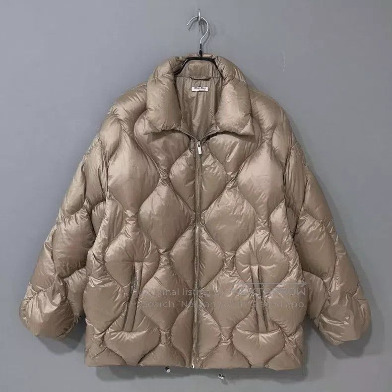 Miu Miu Miu Miu 40 Brown plaid logo down jacket Size M / US 6-8 / IT 42-44 - 1 Thumbnail