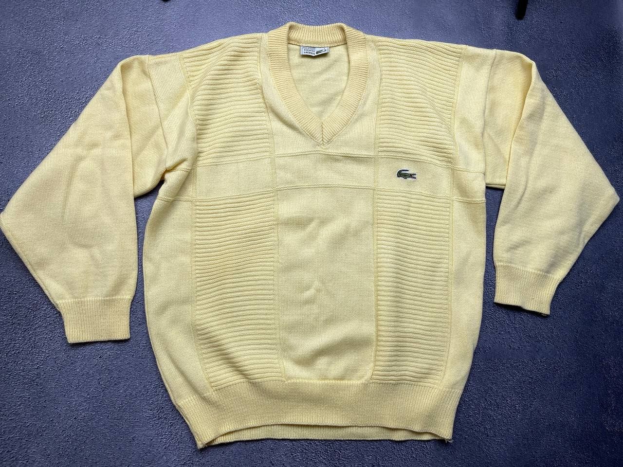 Lacoste Vintage Lacoste Sweatshirt Lacoste V neck Size US L / EU 52-54 / 3 - 1 Thumbnail