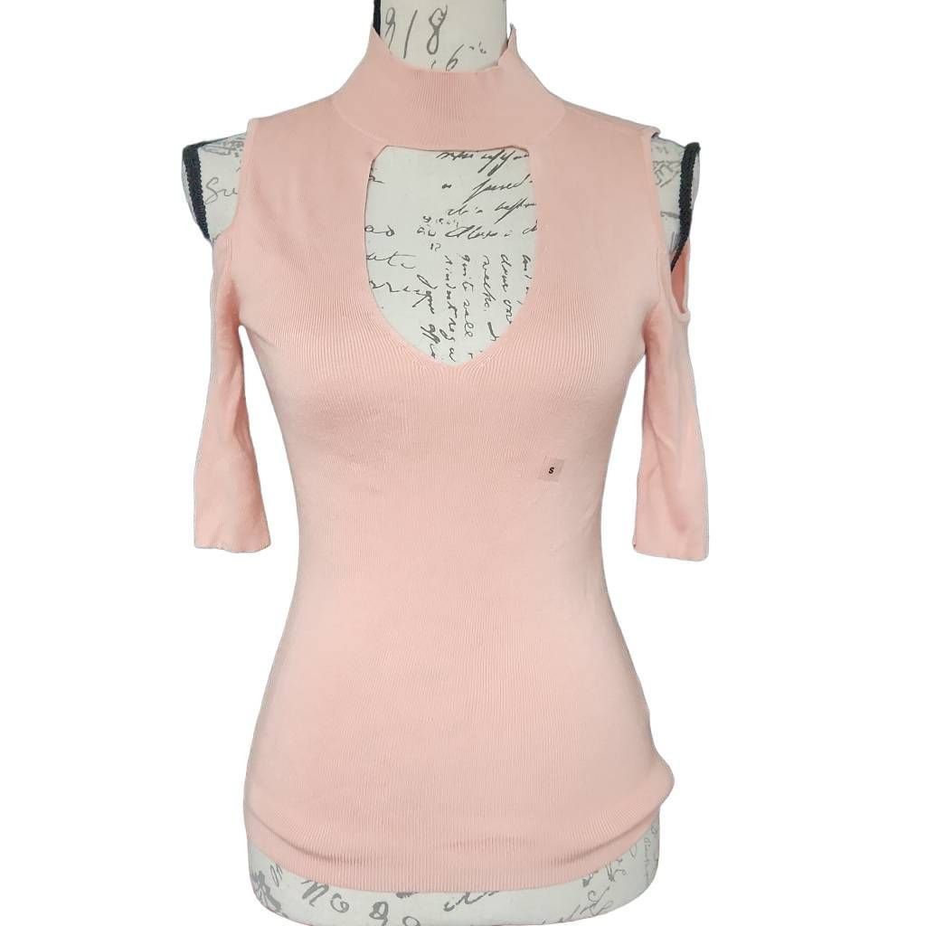 Express Express Women's Size Small Pink Chest Cutout Cold Shoulder K Size S / US 4 / IT 40 - 1 Thumbnail