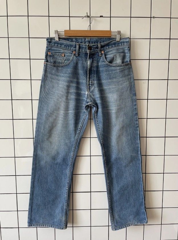 Jean Vintage LEVIS 505 Jeans Wash Blue Denim 90s S0126 Size US 32 / EU 48 - 2 Thumbnail