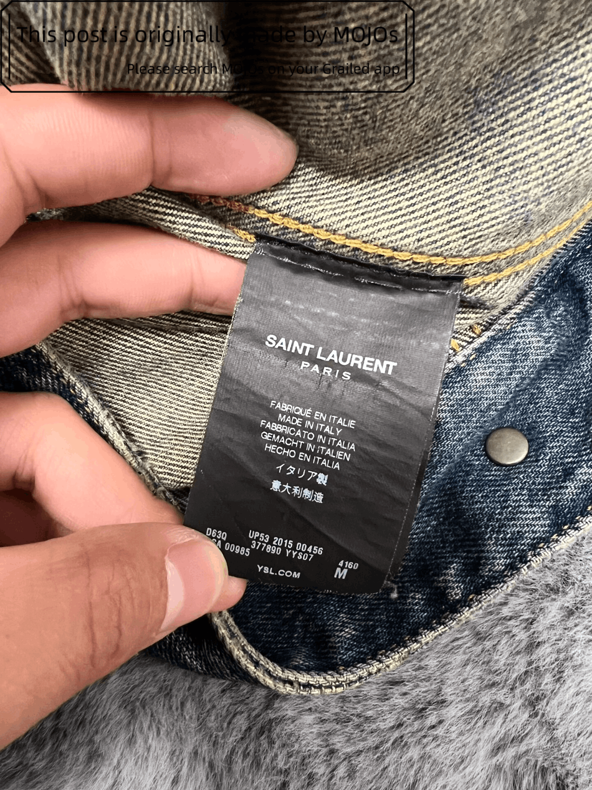Saint Laurent Paris Sz M Saint Laurent Paris 15AW Mud Wash Denim Jacket mojos60 Size US M / EU 48-50 / 2 - 5 Thumbnail