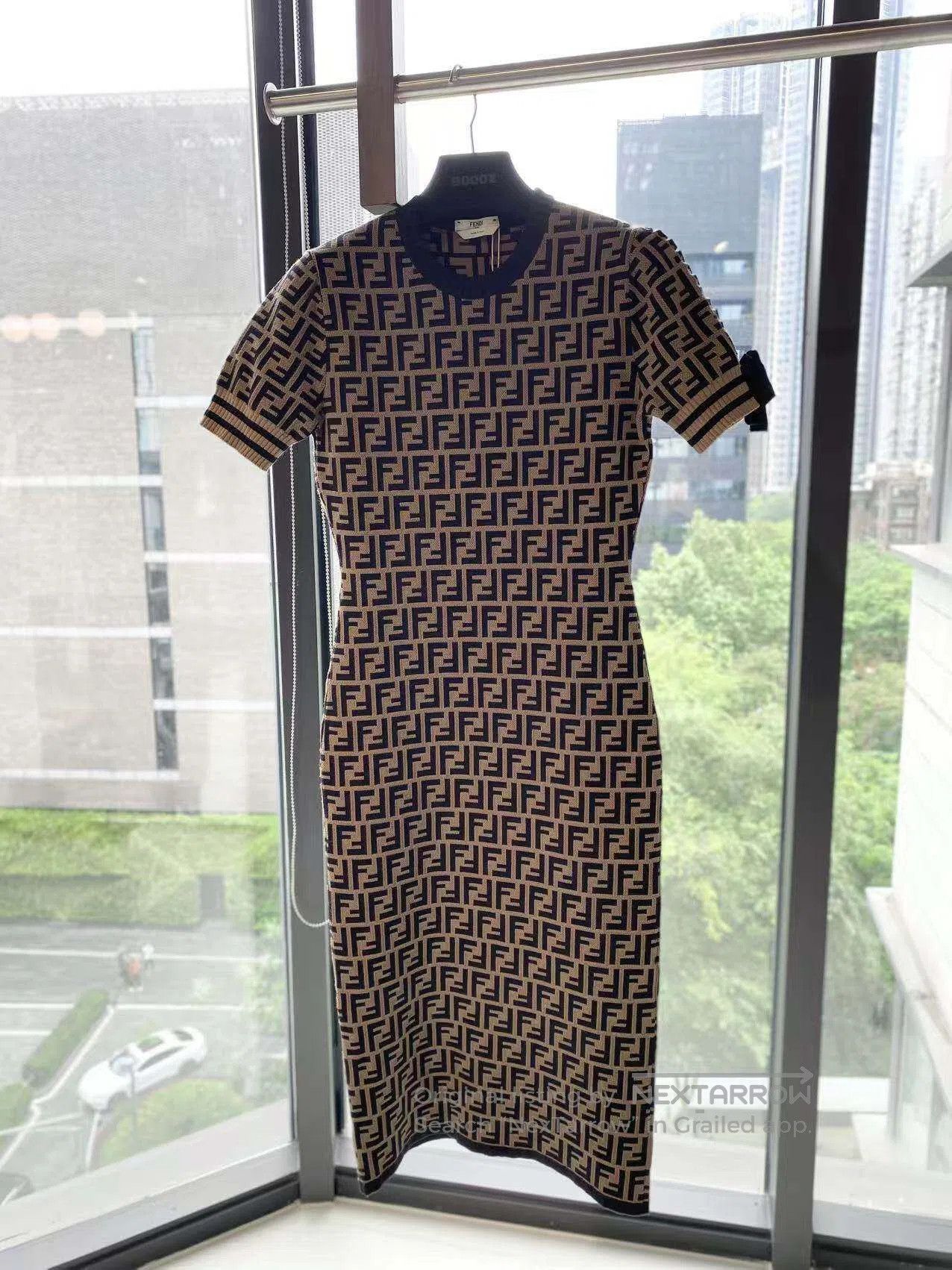 Fendi Fendi Monogram Print Viscose Maxi Dress| Size XS / US 0-2 / IT 36-38 - 2 Thumbnail