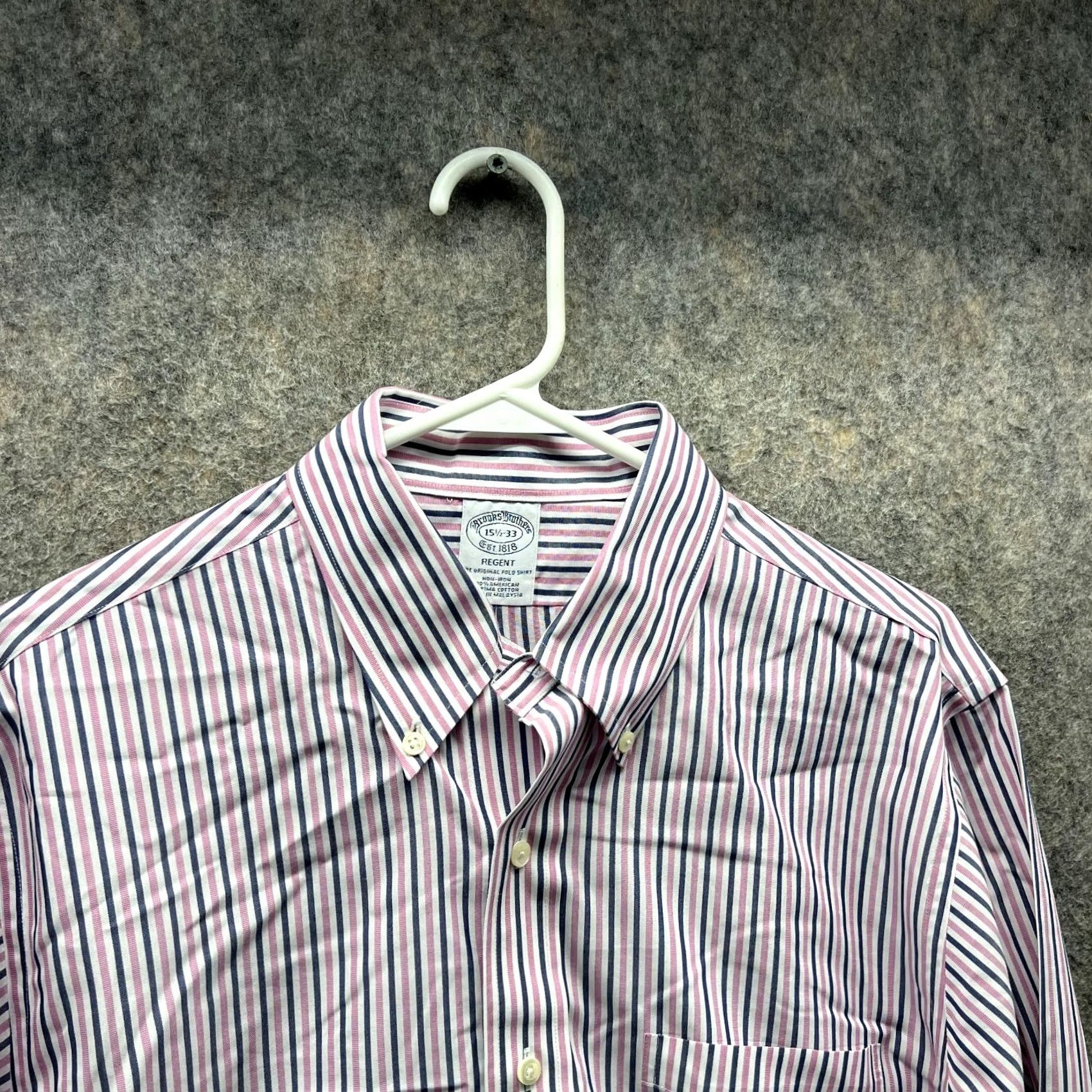 Brooks Brothers VINTAGE Brooks Brothers Shirt Men 15.5 33 Pink Striped Regent Supima Button-Down Size US L / EU 52-54 / 3 - 2 Thumbnail