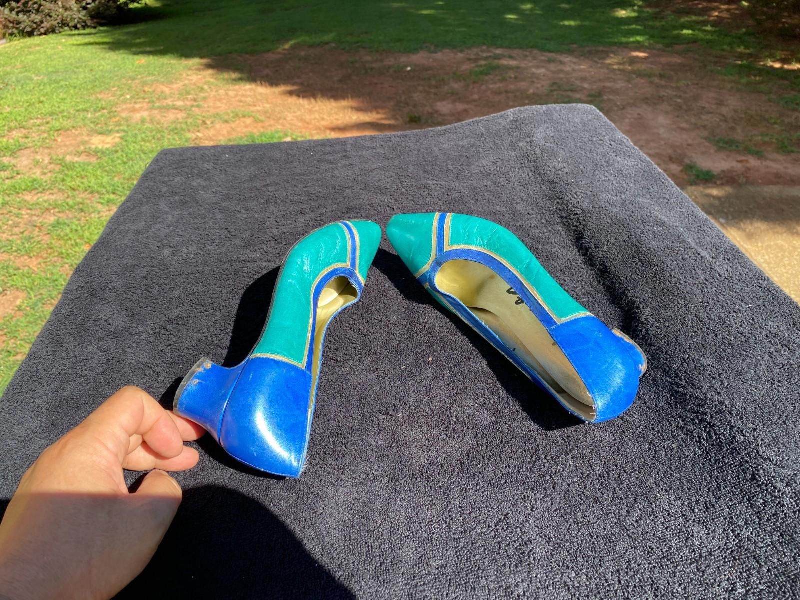 Designer Womens MARGARET J Flats Teal Slip-on Heels Sz. 7.5 (S1003) Size US 7.5 / IT 37.5 - 6 Thumbnail