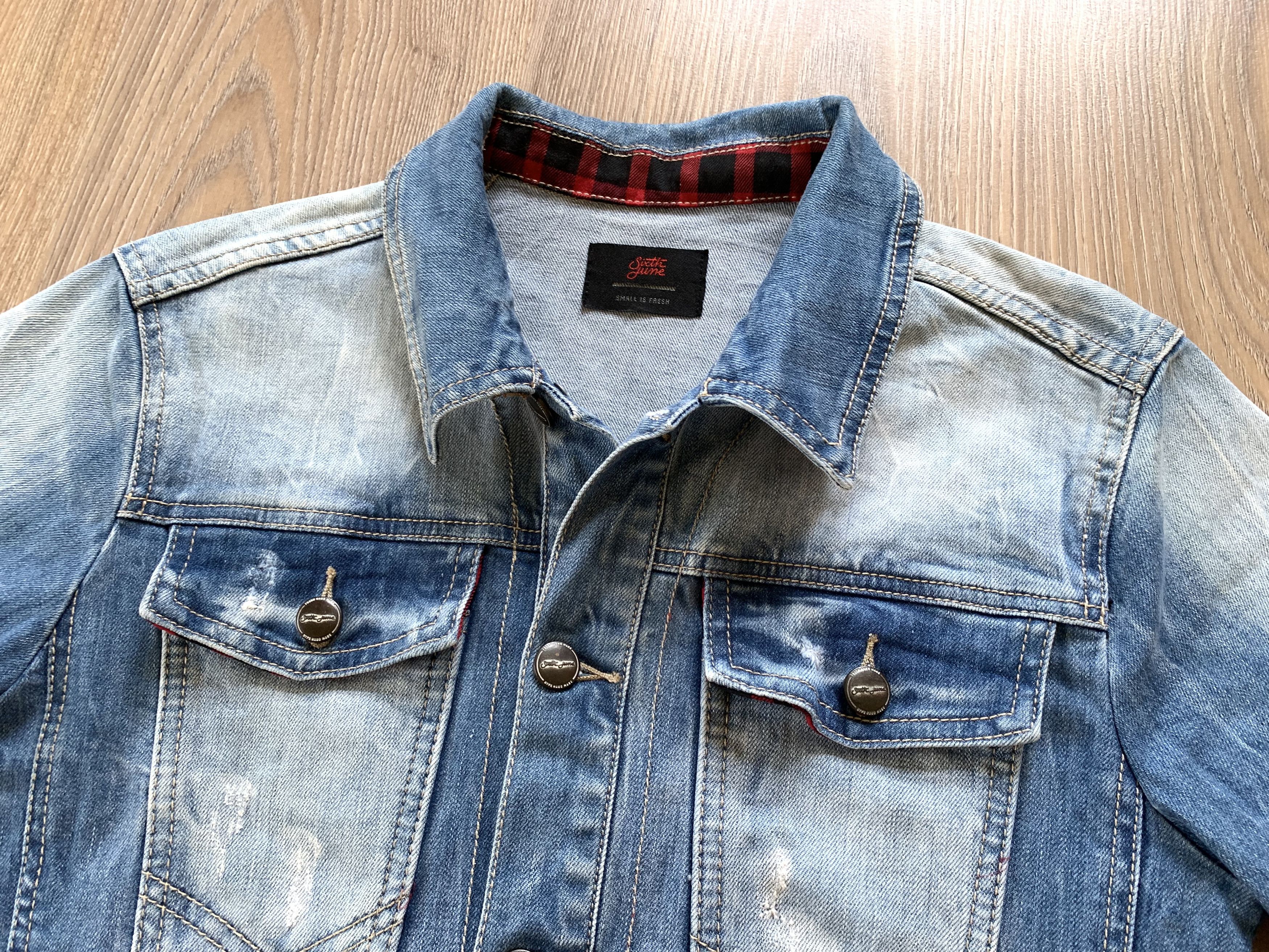 Sixth June Paris × Vintage Sixth June Printed Americam Flag Denim Jacket Size US S / EU 44-46 / 1 - 4 Thumbnail