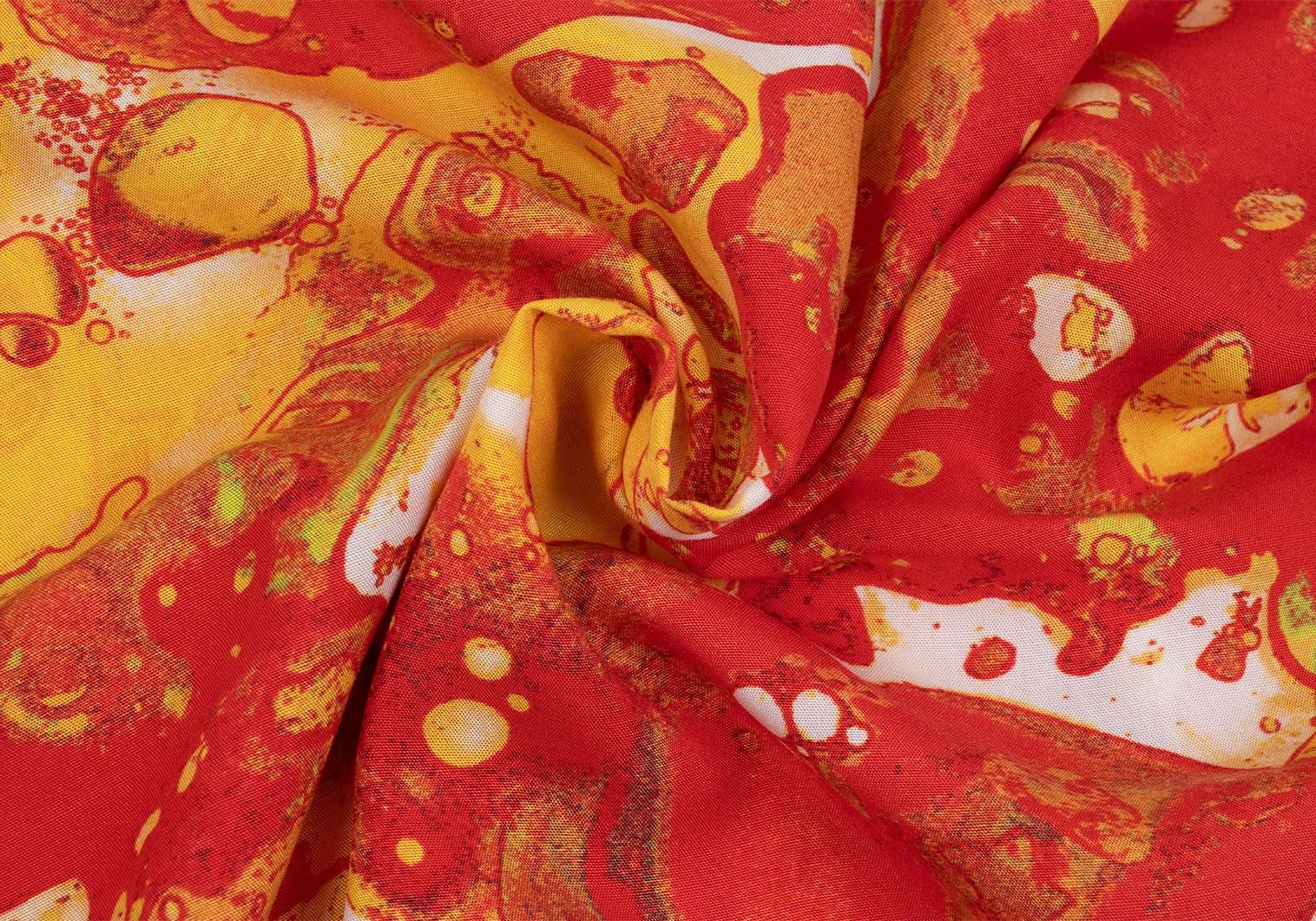 Jean Paul Gaultier Rayon Bubble Print Short Sleeve Shirt in Red and Yellow Size US M / EU 48-50 / 2 - 13 Thumbnail