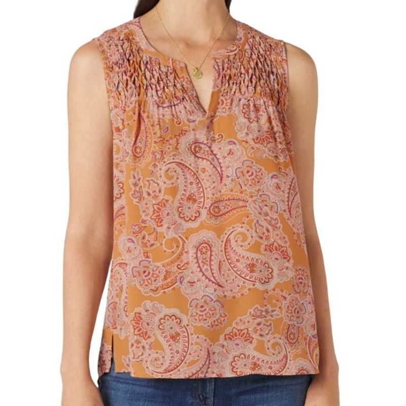 Other Carin Smocked Bib Blouse - Stitch Fix Split Neck Sleeveless Size S / US 4 / IT 40 - 6 Thumbnail