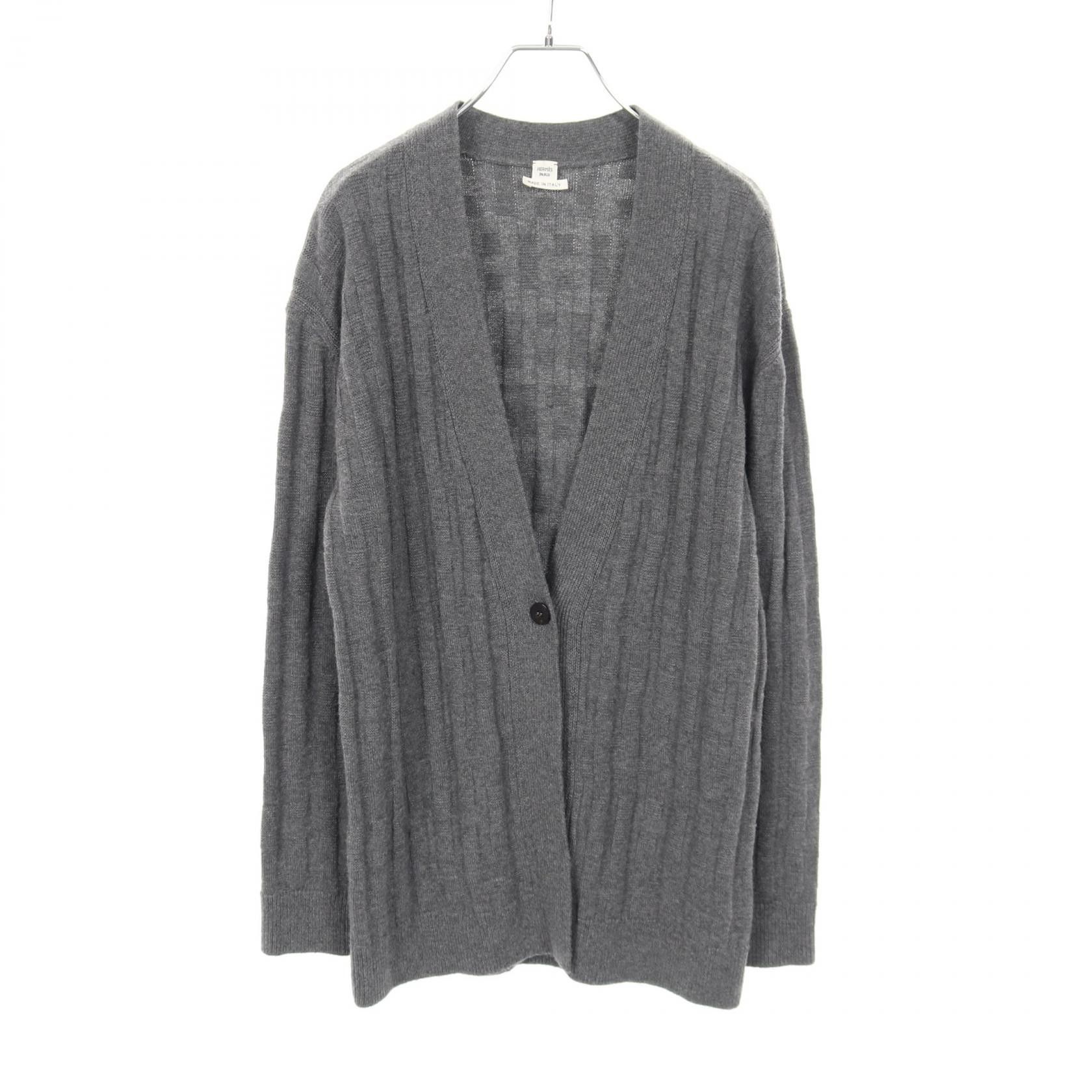 Hermes Hermes Hermes H Pattern Wool Cardigan Textile Tops DUTY FREE for USA Size ONE SIZE - 1 Thumbnail