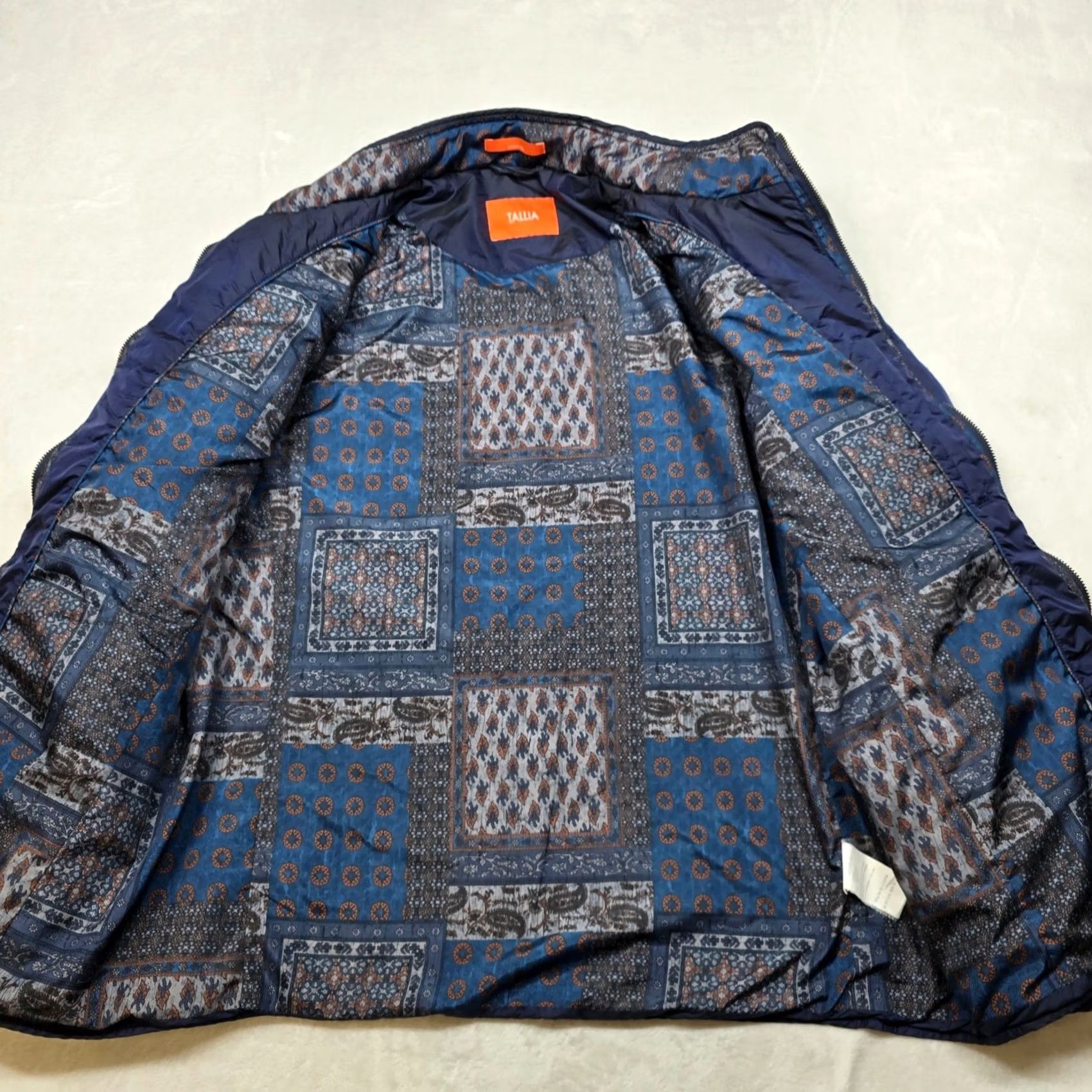 Tallia TALLIA Quilted Jacket Mens Large Navy Blue Zip Lightweight Nylon Size US L / EU 52-54 / 3 - 6 Thumbnail