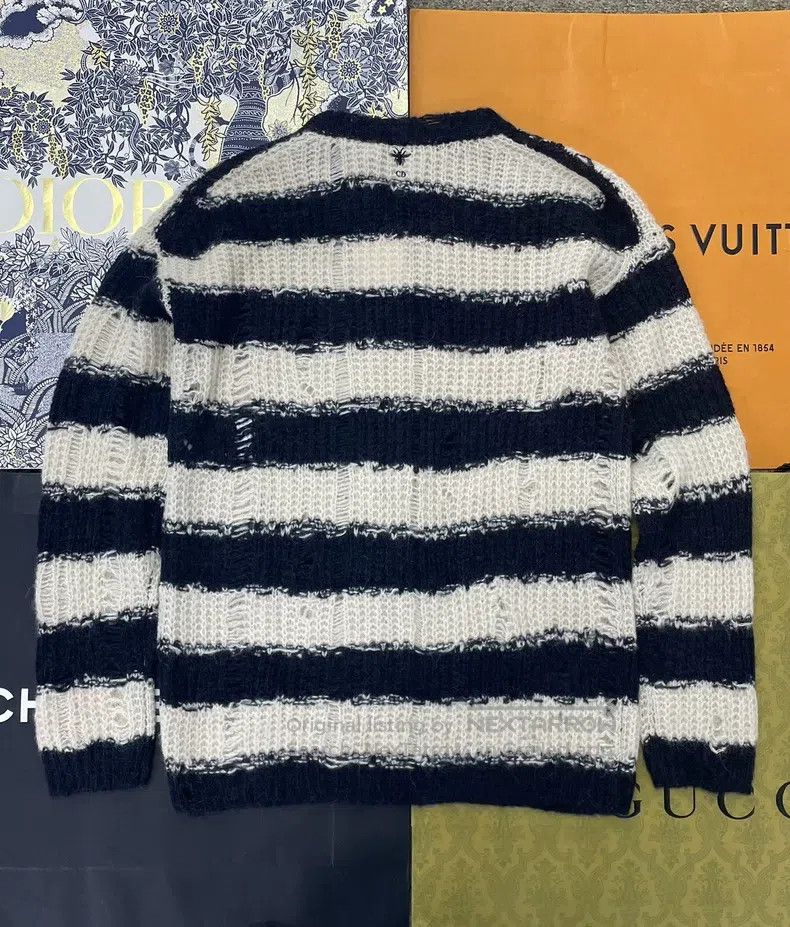Dior Dior Striped hollow knitted hollow sweater Size XXS / US 00 / IT 34 - 3 Thumbnail