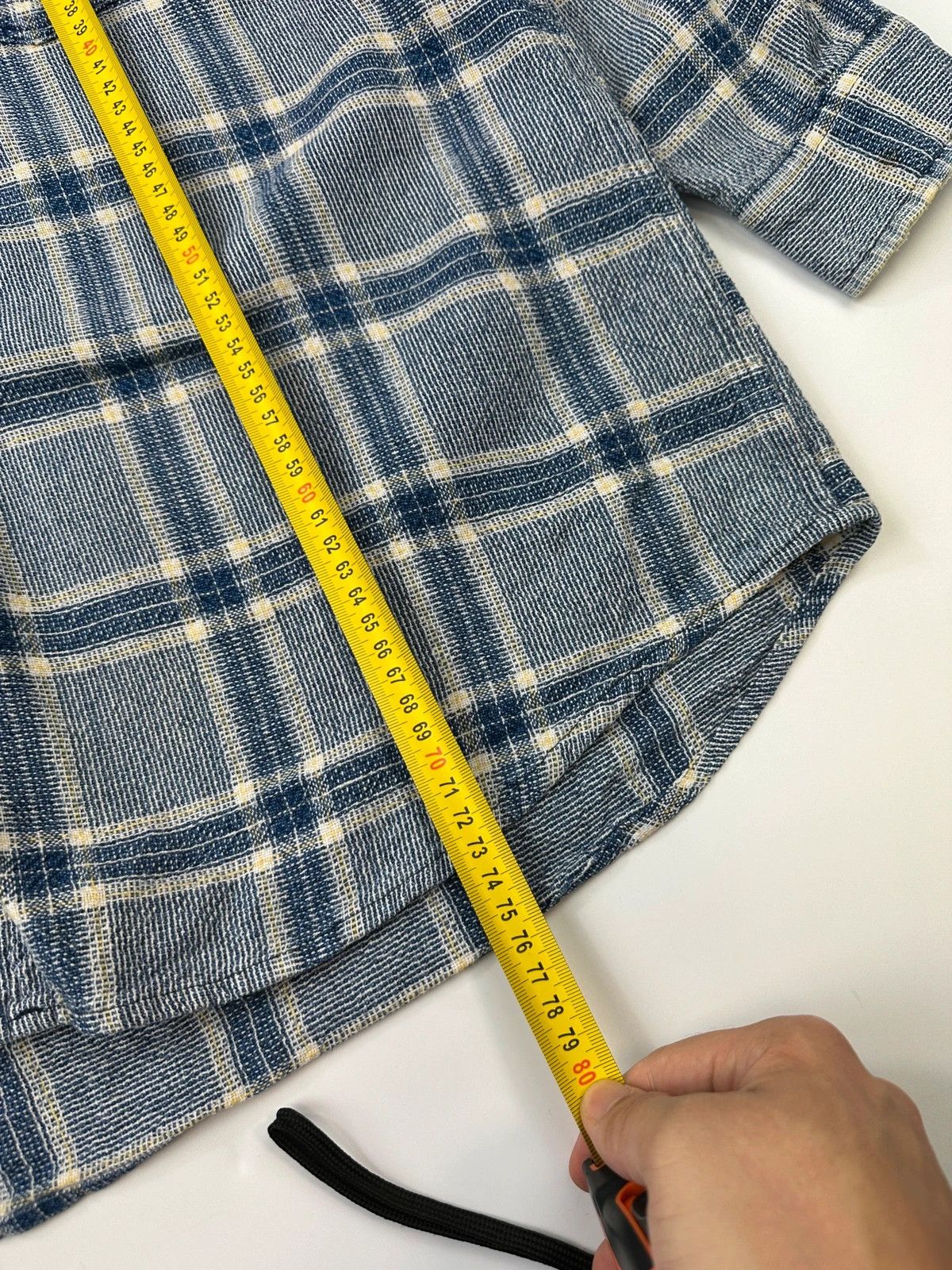 Armani Armani Jeans 90s Cottons Knitted Checkered Blue Shirt Size US L / EU 52-54 / 3 - 8 Thumbnail