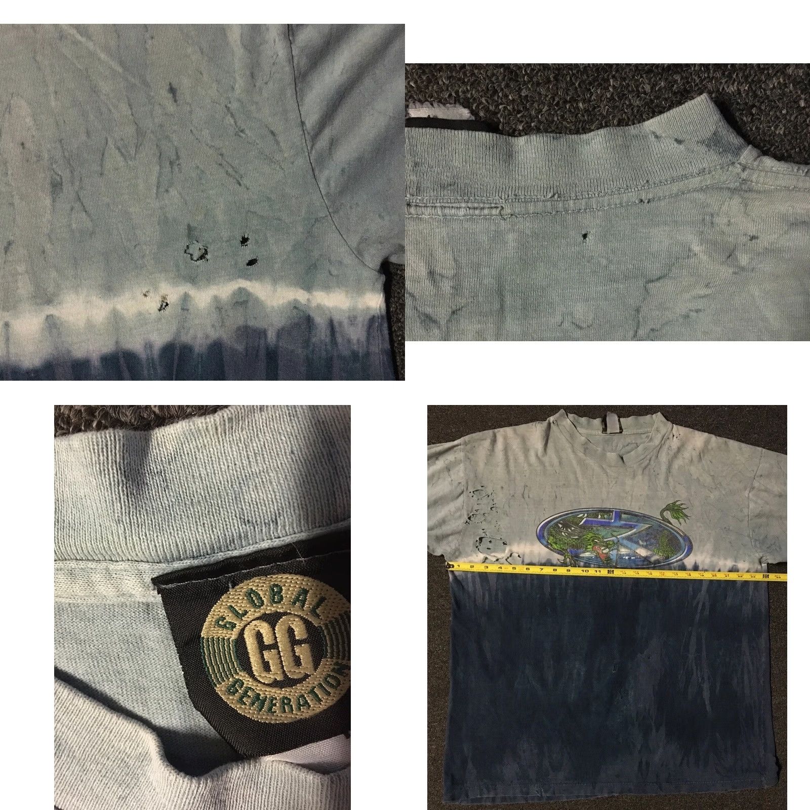 Vintage VINTAGE Motorcycle Dragon Thrashed Faded AOP Shirt XL Grunge Skate Surf Flame Fire Jnco 90s Y2K Mens Size US XL / EU 56 / 4 - 10 Thumbnail