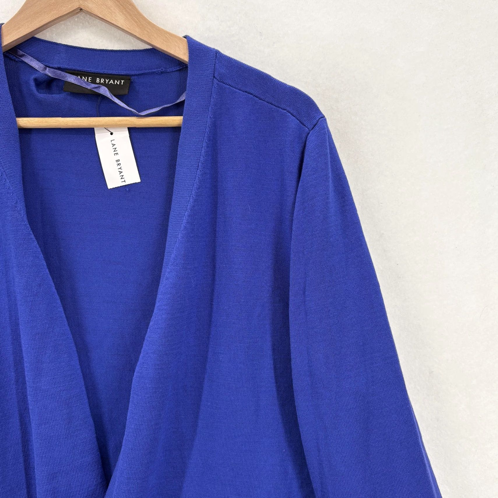 Vintage Lane Bryant Cardigan Sweater Womens 18/20 Blue Open Front Knit Long Sleeve NWT Size XXL / US 16-18 / IT 52-54 - 2 Thumbnail