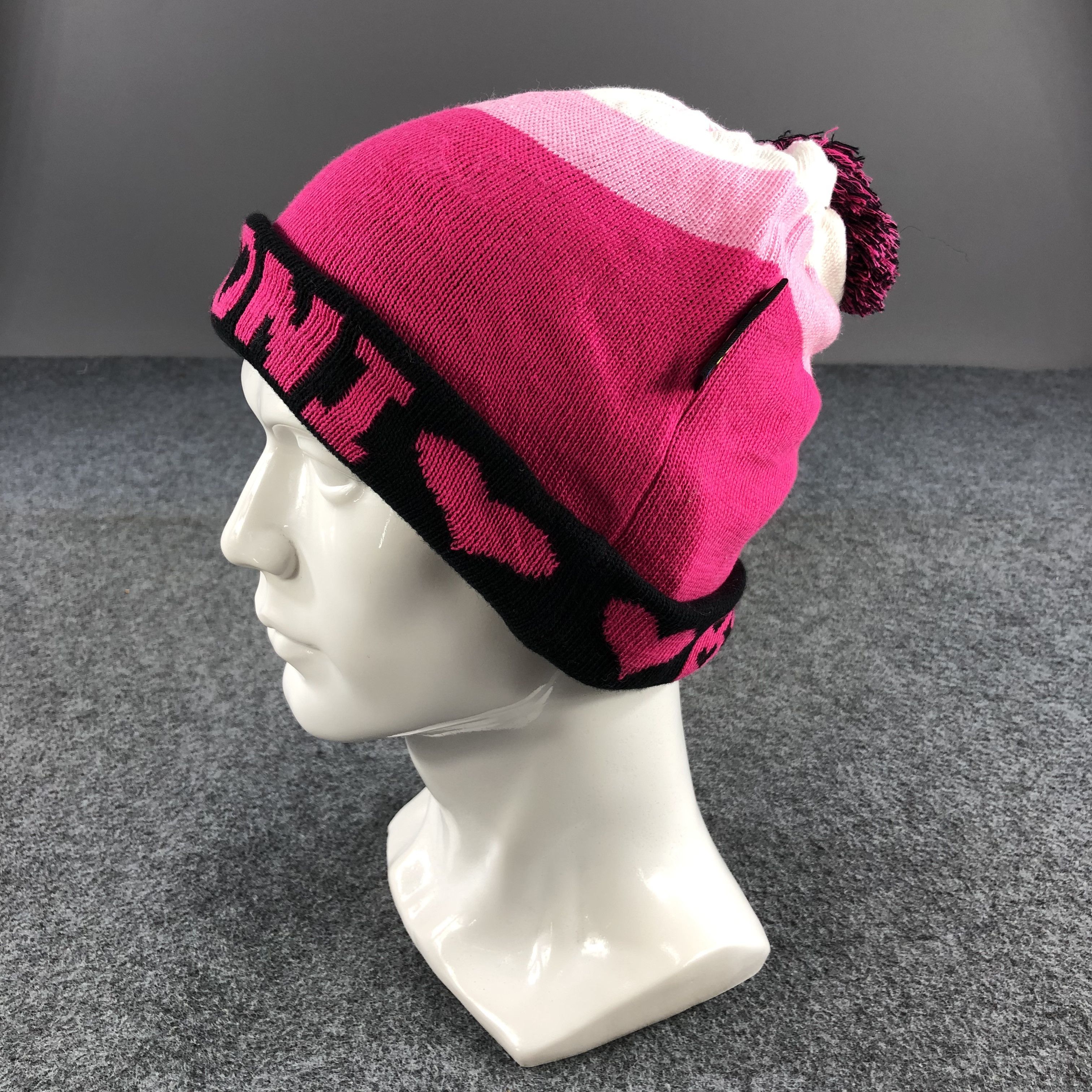 Japanese Brand Unknown Bronz Roni Pink Bobble Beanie Snowcap Snow Hat B314 Size ONE SIZE - 2 Thumbnail