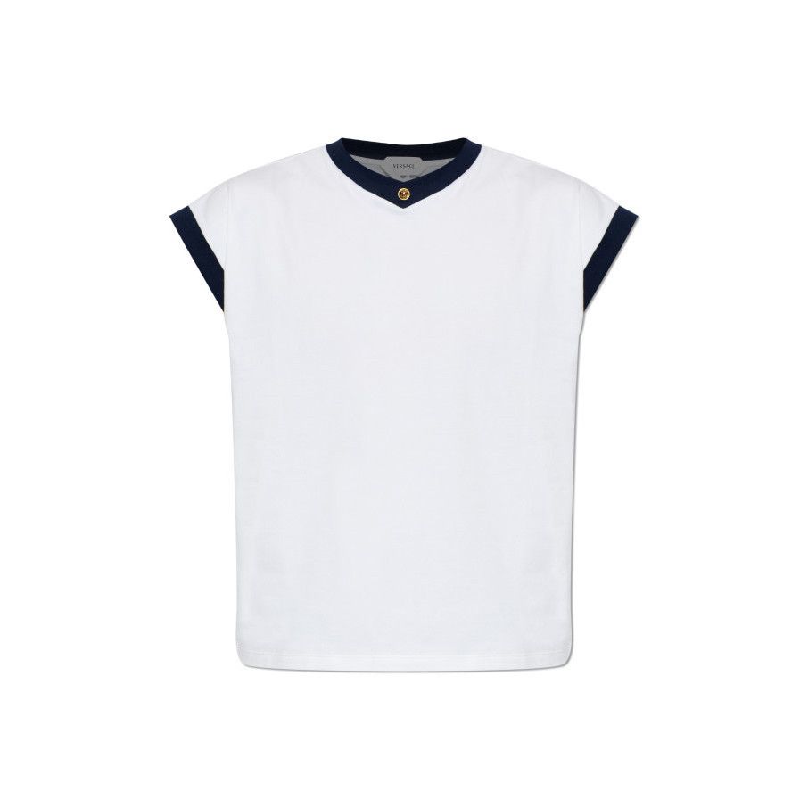 Versace VERSACE White V Neck Top New & Authentic (Men's size:M;) Size US M / EU 48-50 / 2 - 1 Preview