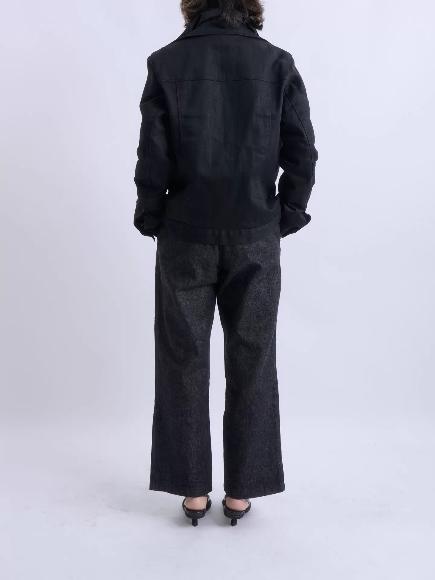 Prada PRADA 2008AW Black Denim Nylon Lined Jacket Size US S / EU 44-46 / 1 - 5 Thumbnail
