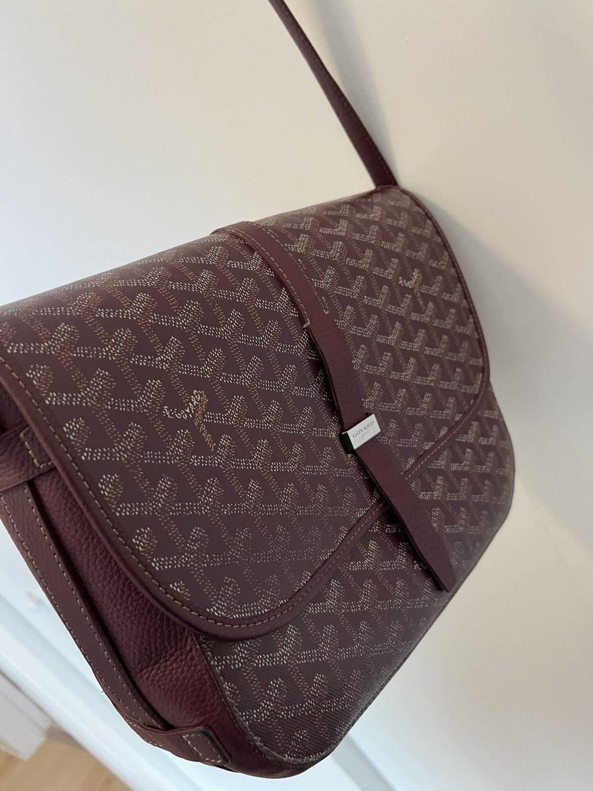 Goyard GOYARD BELVEDERE MESSENGER PM BAG BURGUNDY CANVAS Size ONE SIZE - 4 Thumbnail