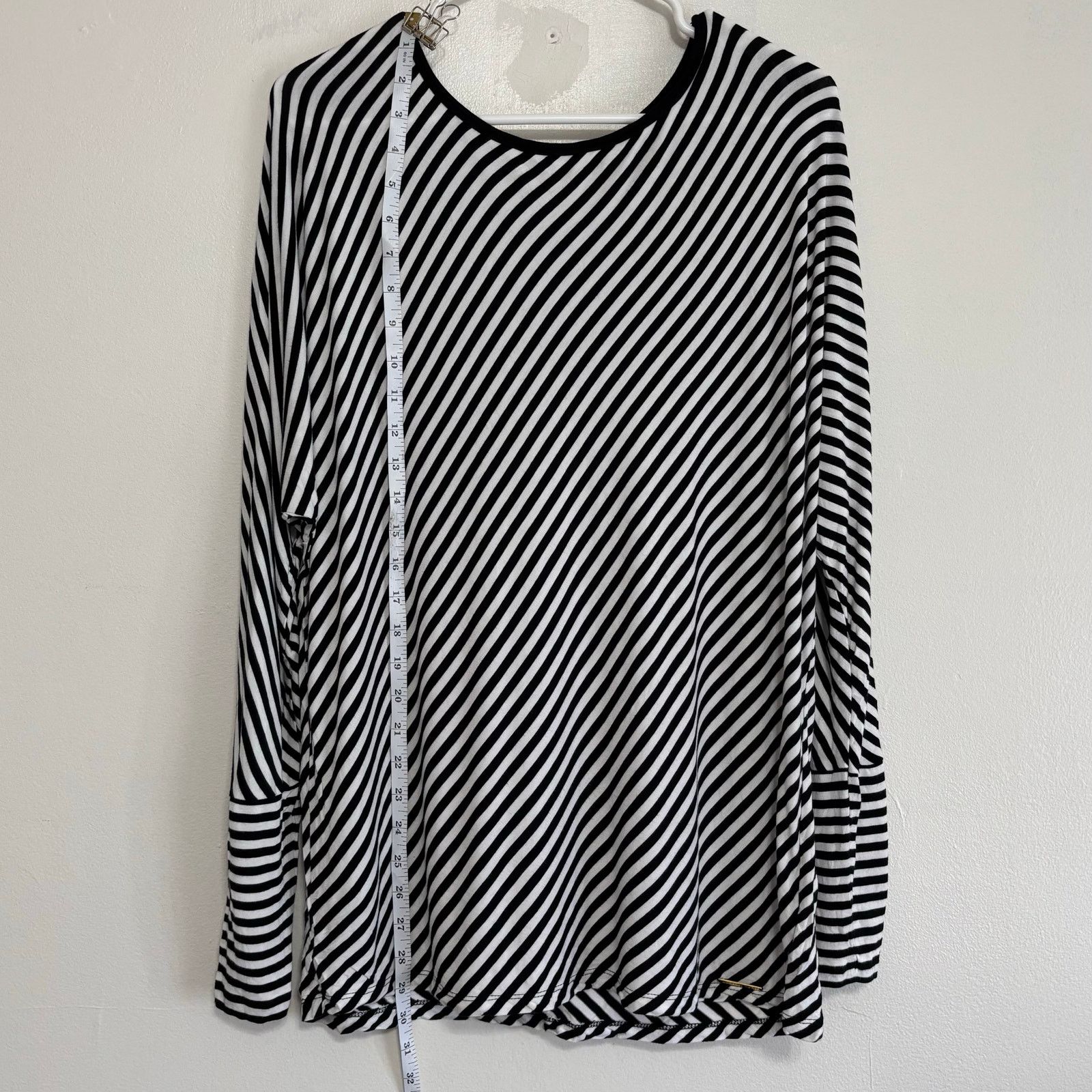 Michael Kors MICHAEL Michael Kors Black White Striped Long Sleeve Top XL Size XL / US 12-14 / IT 48-50 - 2 Thumbnail