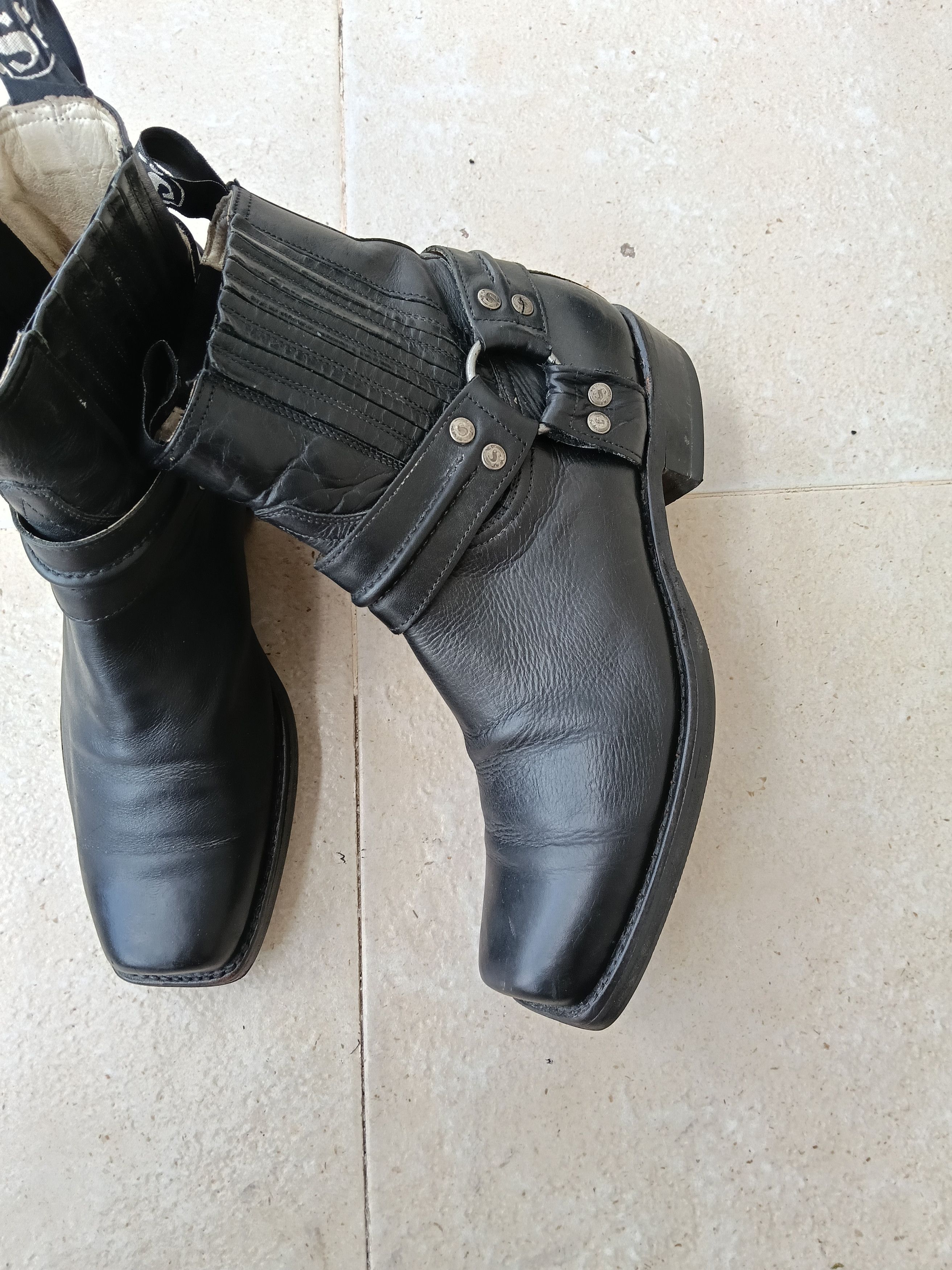 Sendra Sendra black leather harness boots, Size US 10.5 / EU 43-44 - 3 Thumbnail