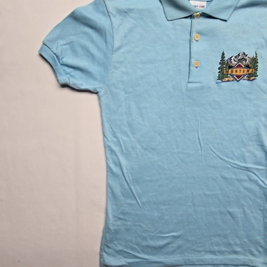 Vintage Vintage Montana Polo Nature Graphic Light Blue S Shirt 90s Size S / US 4 / IT 40 - 4 Thumbnail