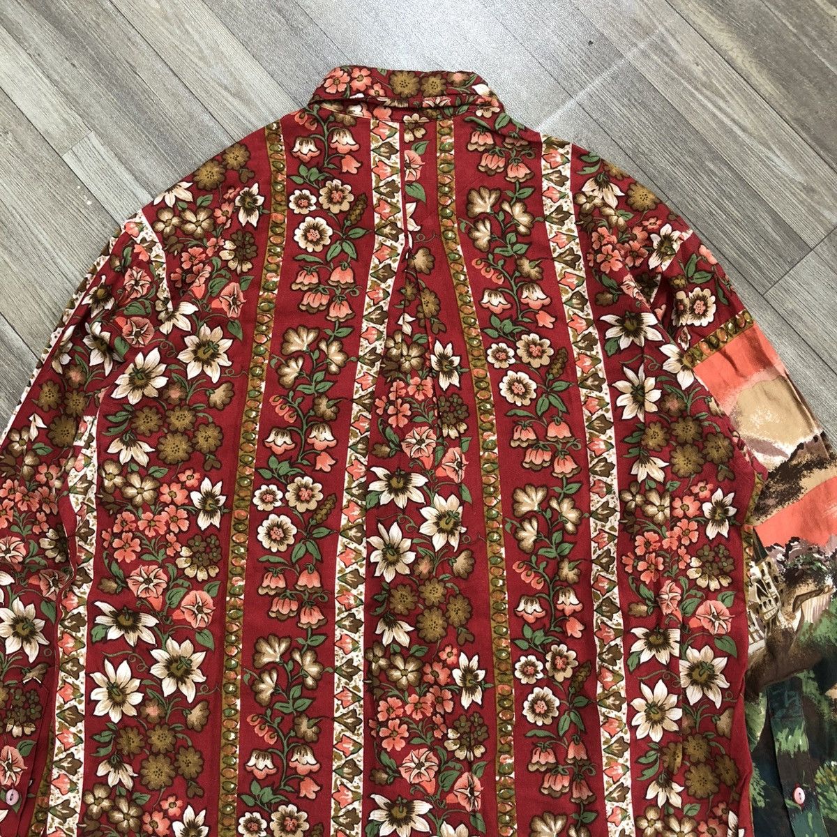 Kenzo × Vintage 1990s Kenzo Paris Seaside Village View Floral 3D Print Shirt Size US L / EU 52-54 / 3 - 13 Thumbnail