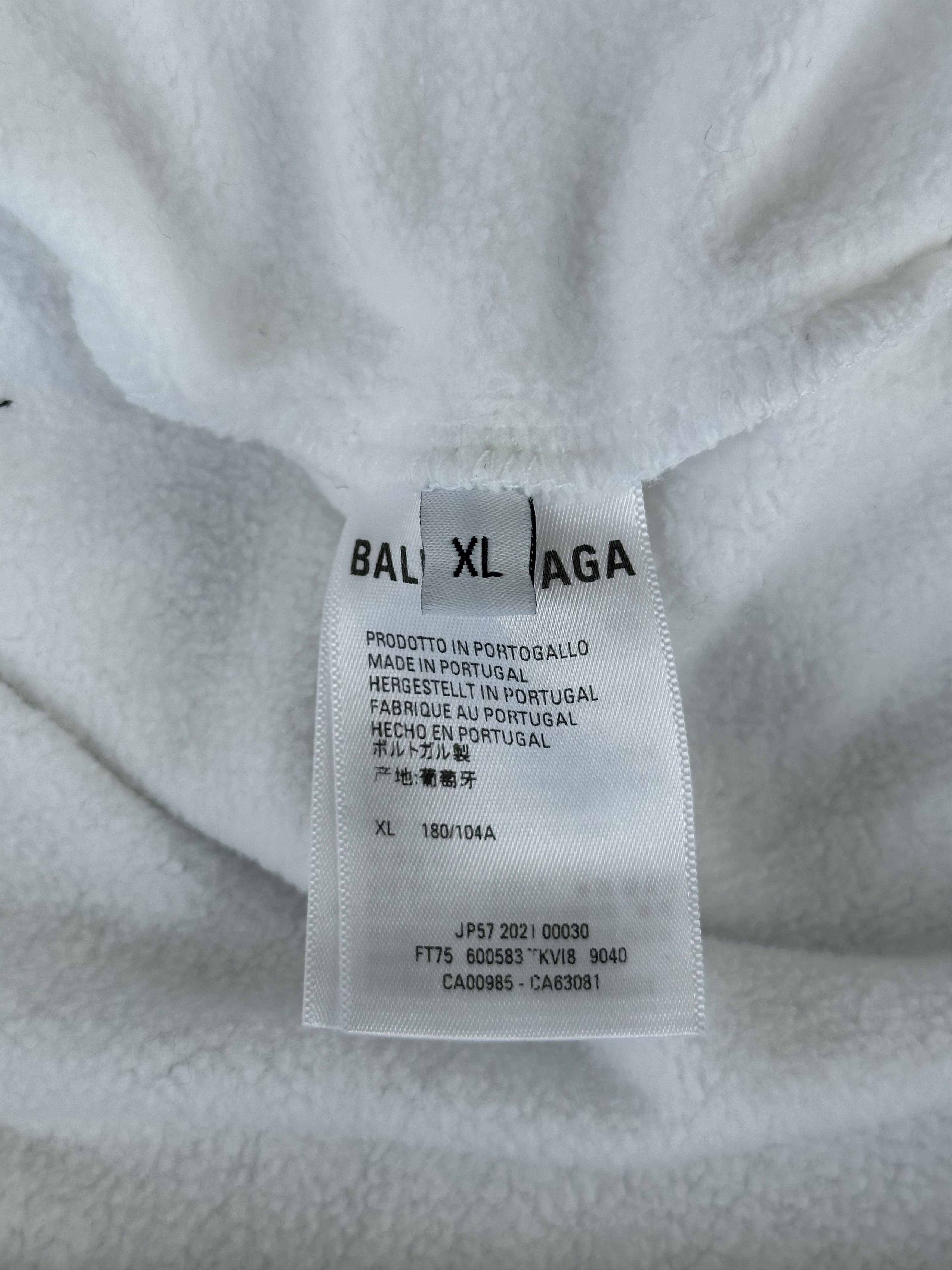 Balenciaga Balenciaga White & Black Pixel Logo Hoodie Size US XXL / EU 58 / 5 - 4 Thumbnail
