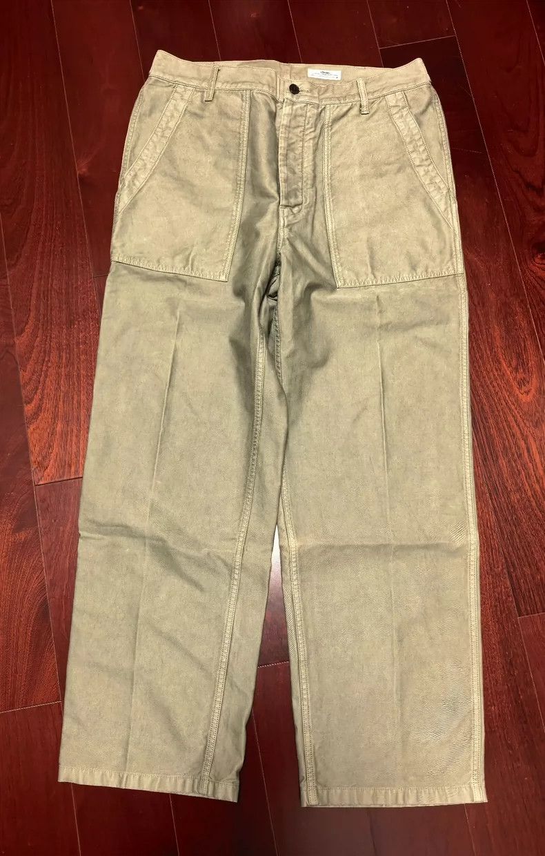 visvim alda pants in olive green-dmc